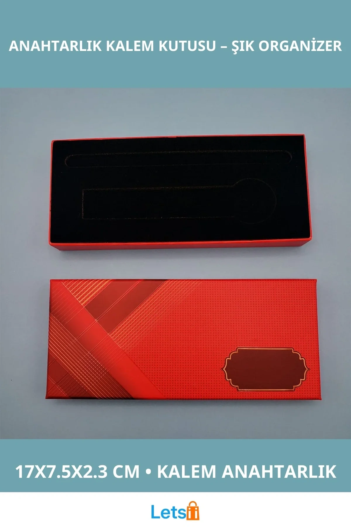 Kırmızı Renk Kalem ve Anahtarlık Kutusu Özel Kişiselleştirilebilir