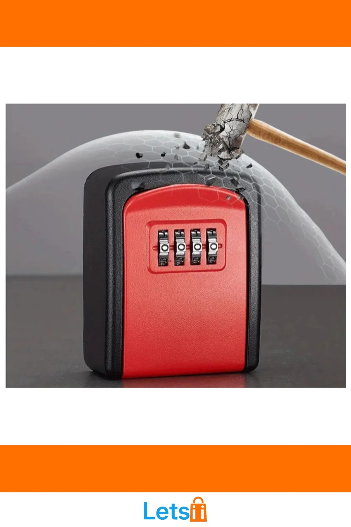 Kırmızı Şifreli Anahtar ve Eşya Saklama Güvenlik Kasası Dayanıklı ve Güvenli