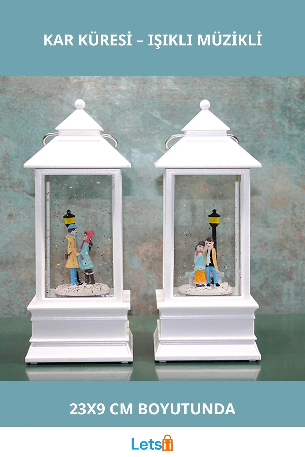 Kış Masalı Tasarımı Işıklı Müzikli Kar Küresi 23x9 cm