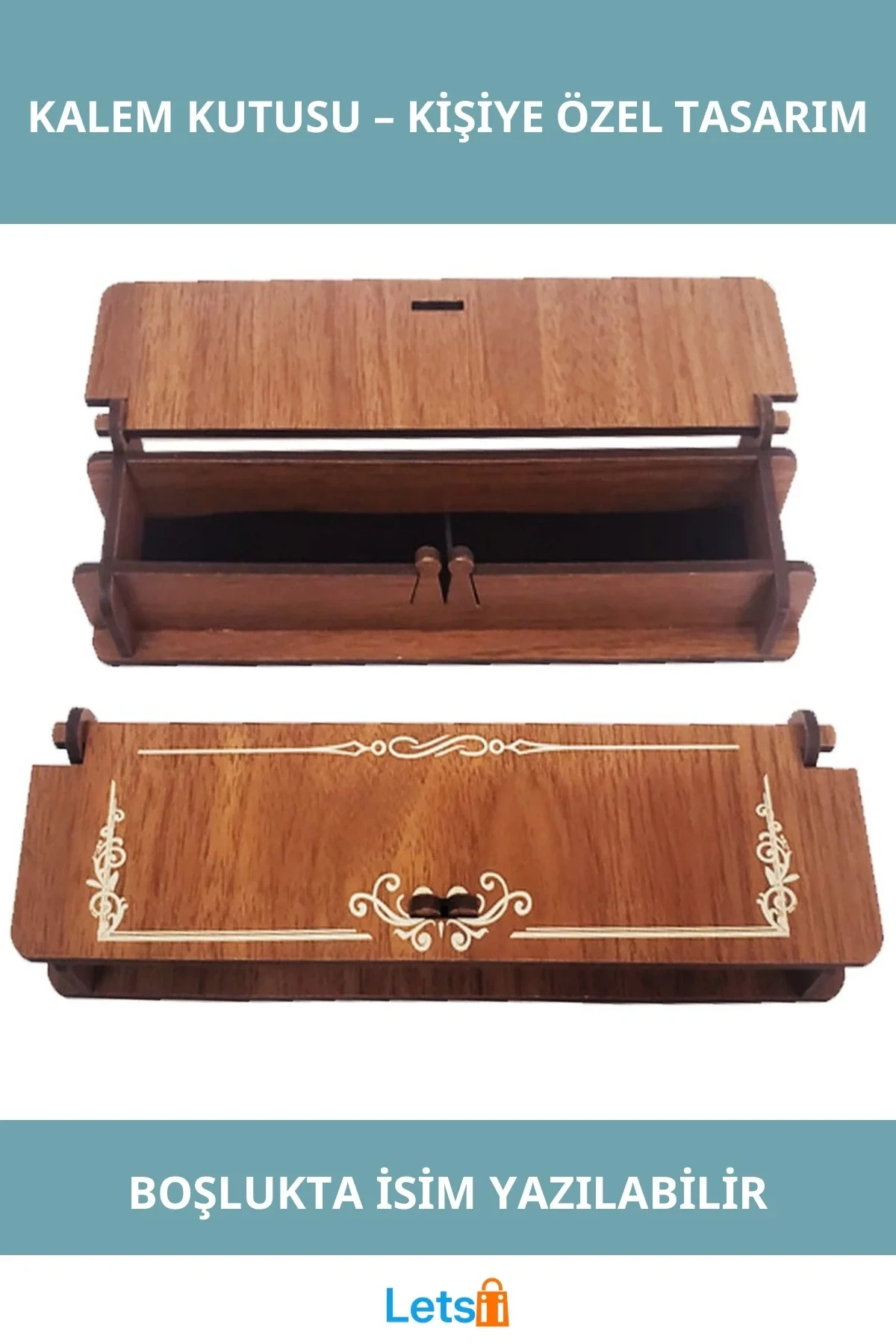 Kişiye Özel Ahşap Kalem Kutusu Şık Tasarım