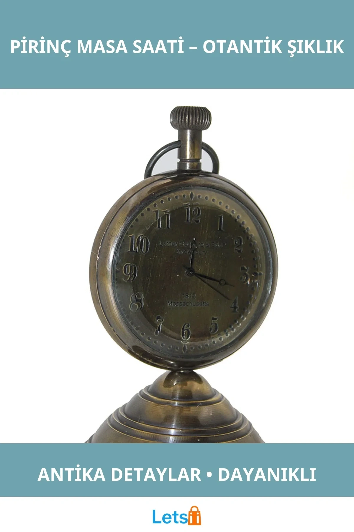 Klasik Pirinç Masa Üstü Antika Saat