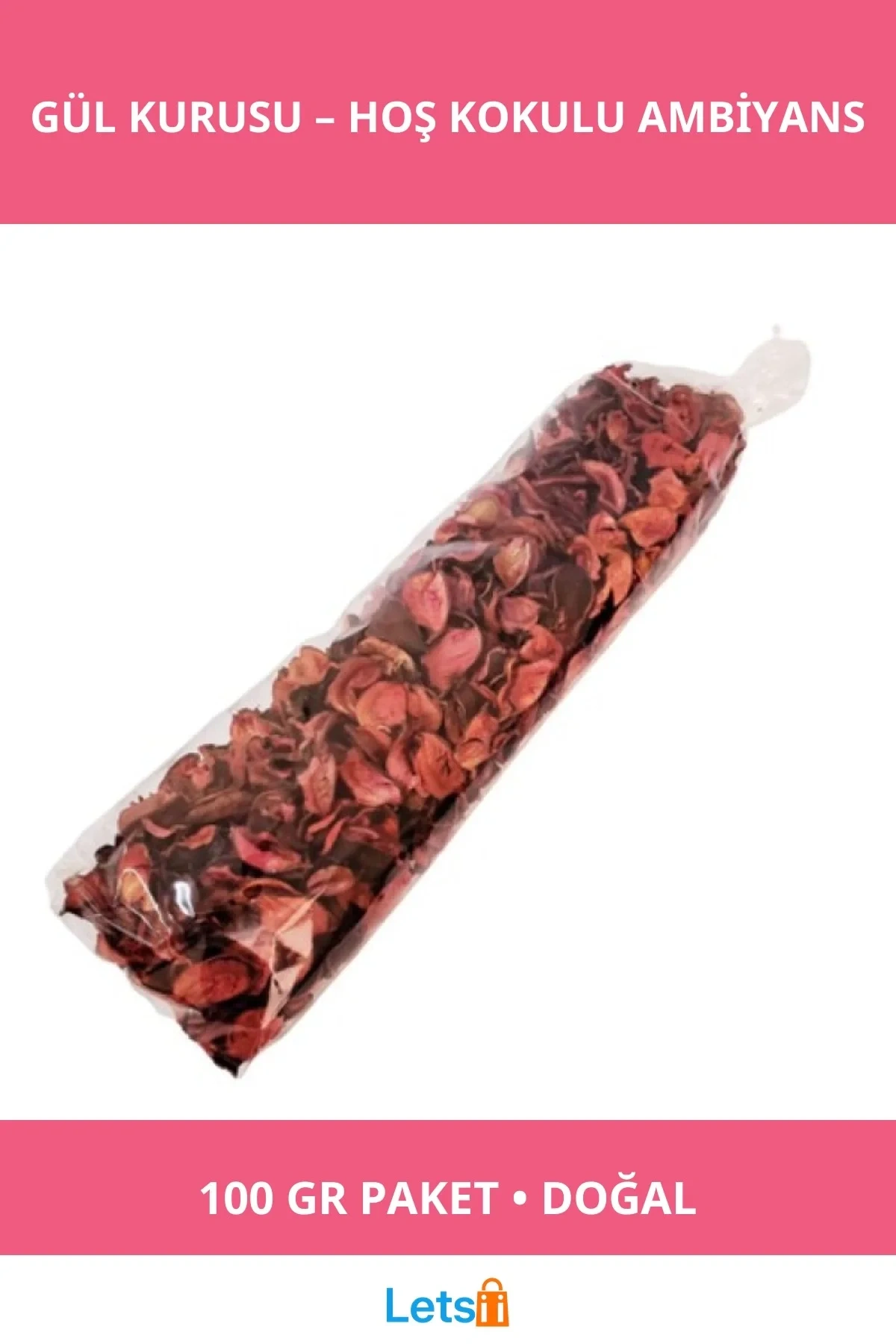 Kokulu Büyük Boy Gül Kurusu Doğal Dekoratif Ürün