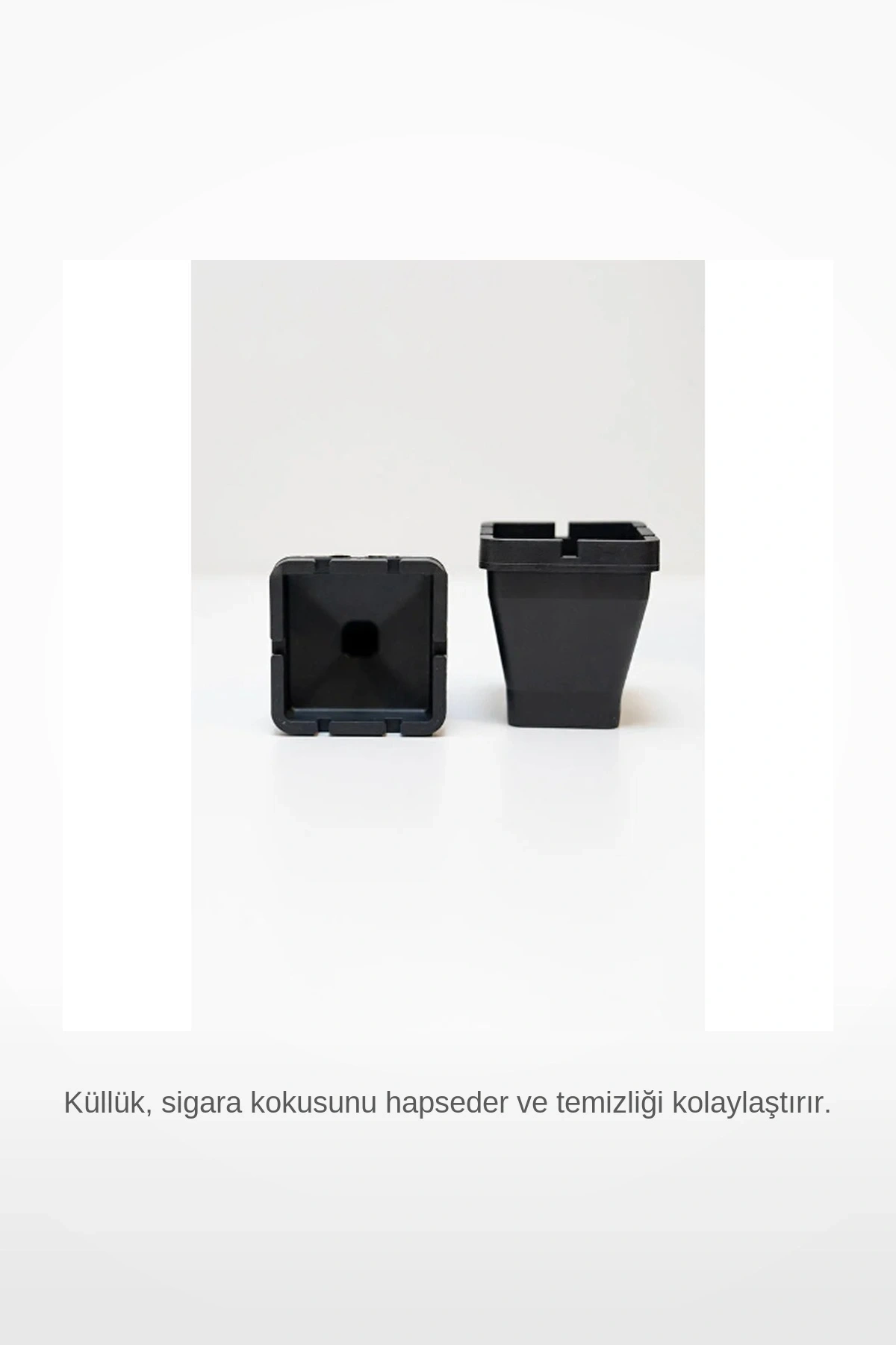 Kokusuz Kare Kapaklı Isıya Dayanıklı Plastik Küllük Rüzgar Geçirmez Ofis Ev Sigara İzmarit Kovası