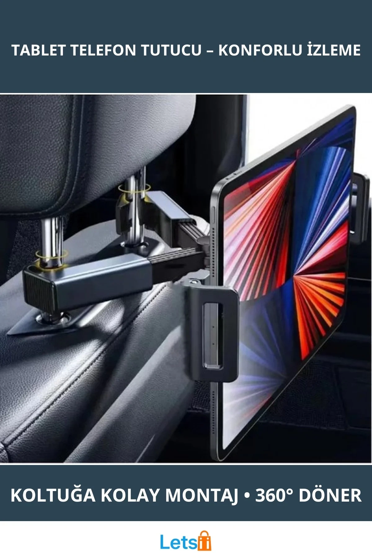 Koltuk Arkası Ayarlanabilir 360 Derece Tablet Telefon Tutucu