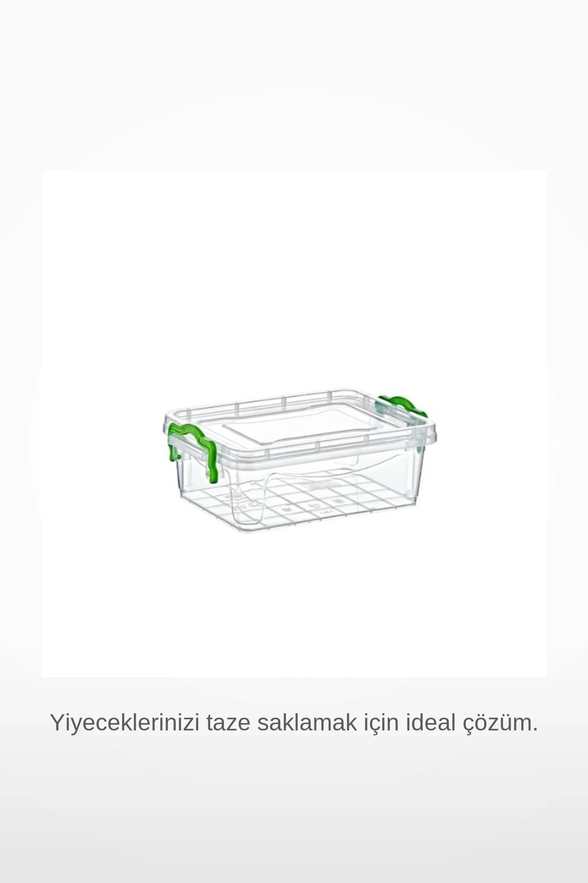 Kompakt Şeffaf Yeşil Klipsli Kapaklı 1.2 Litre BPA İçermez Gıda Uyumlu İstiflenebilir Saklama Kutusu