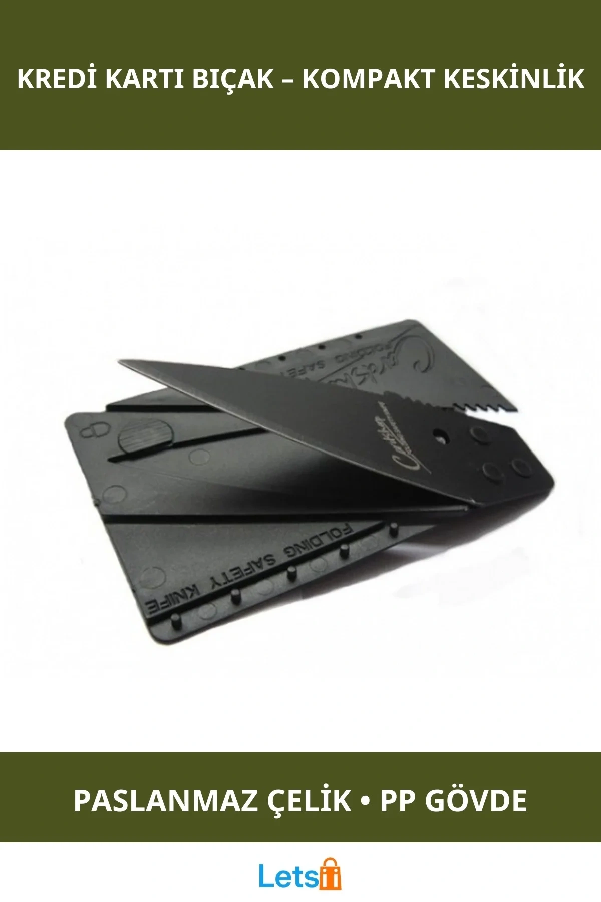 Kredi Kartı Şeklinde Paslanmaz Çelik Bıçak Cardsharp