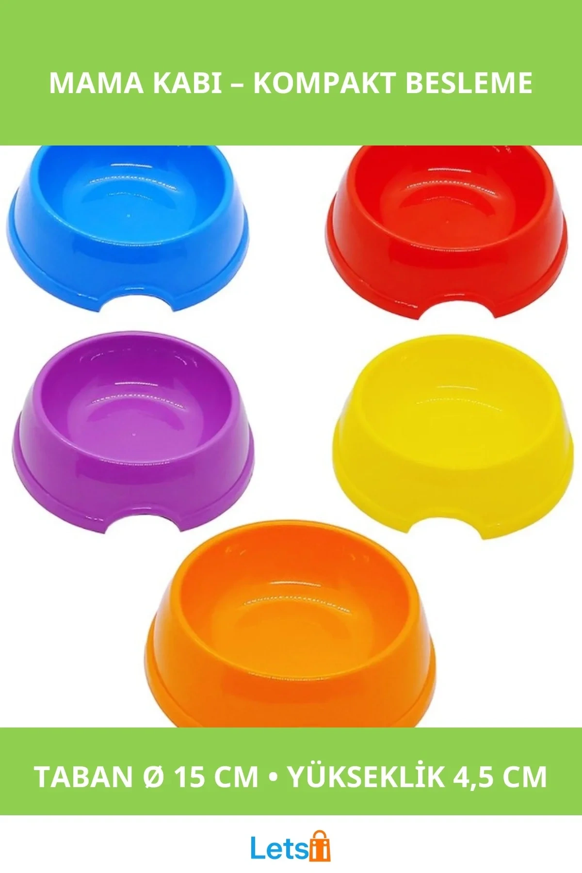 Küçük Boy Mama Kabı 15 cm Yüksekliği 4.5 cm