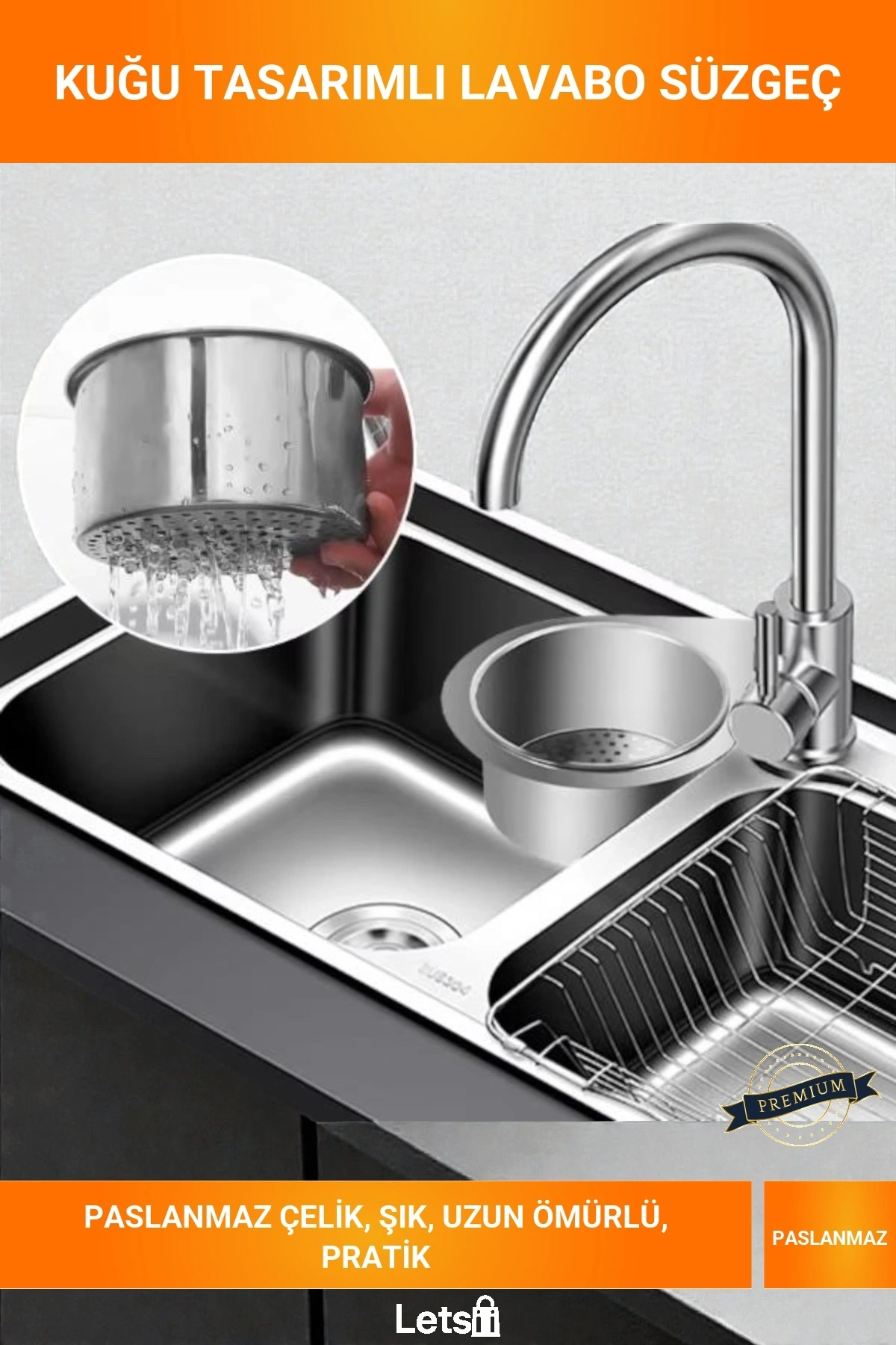 Kuğu Tasarımlı Paslanmaz Çelik Lavabo Süzgeci