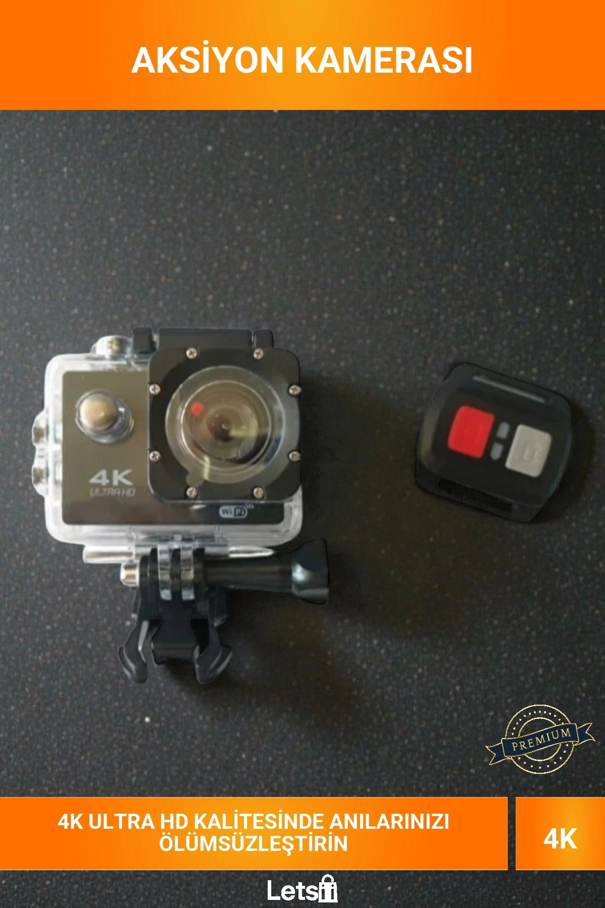 Kumandalı 4K Ultra HD Wi Fi 30m Su Geçirmez 170° Geniş Açılı Aksiyon Kamerası