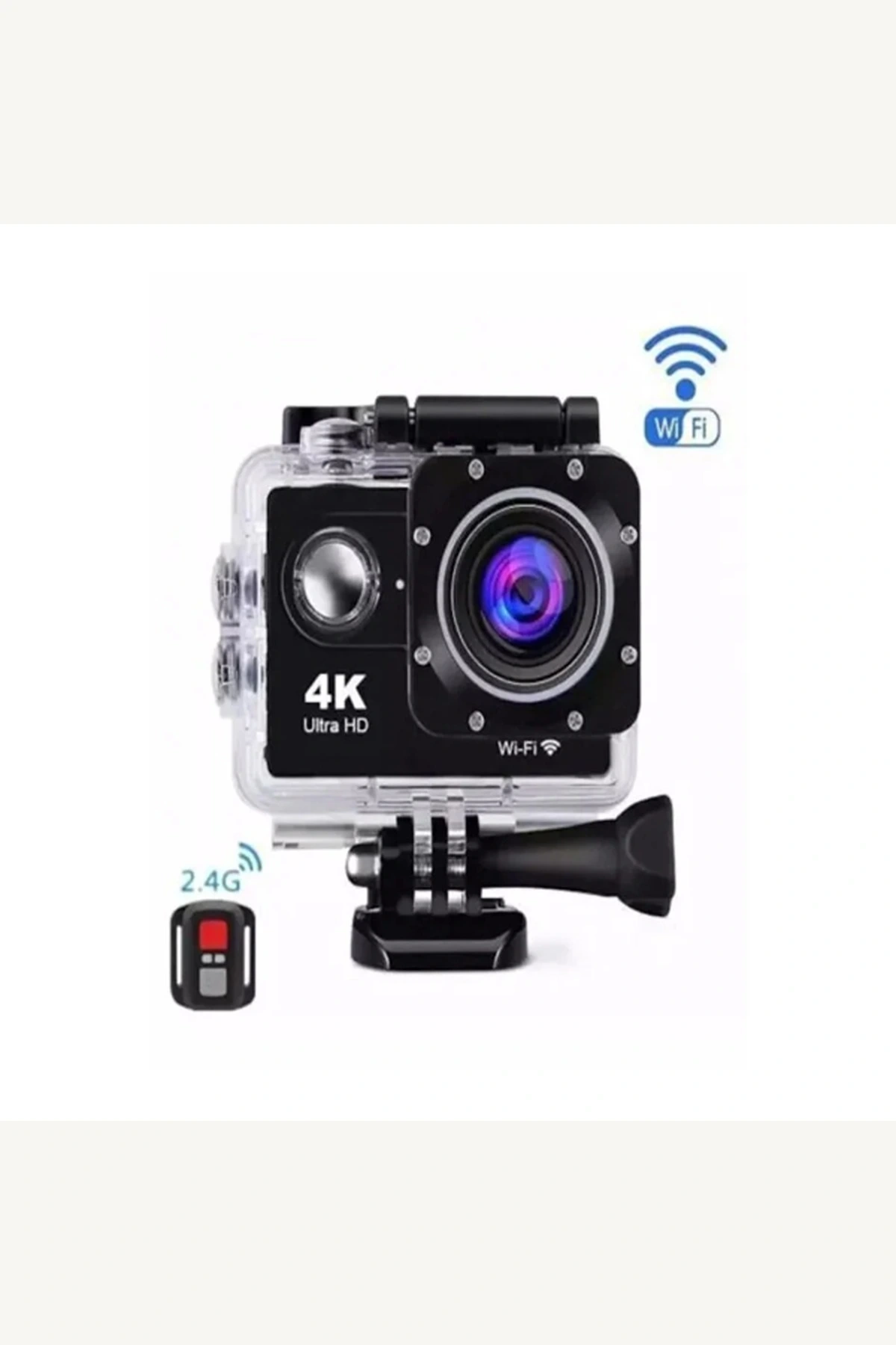 Kumandalı 4K Ultra HD Wi Fi 30m Su Geçirmez 170° Geniş Açılı Aksiyon Kamerası