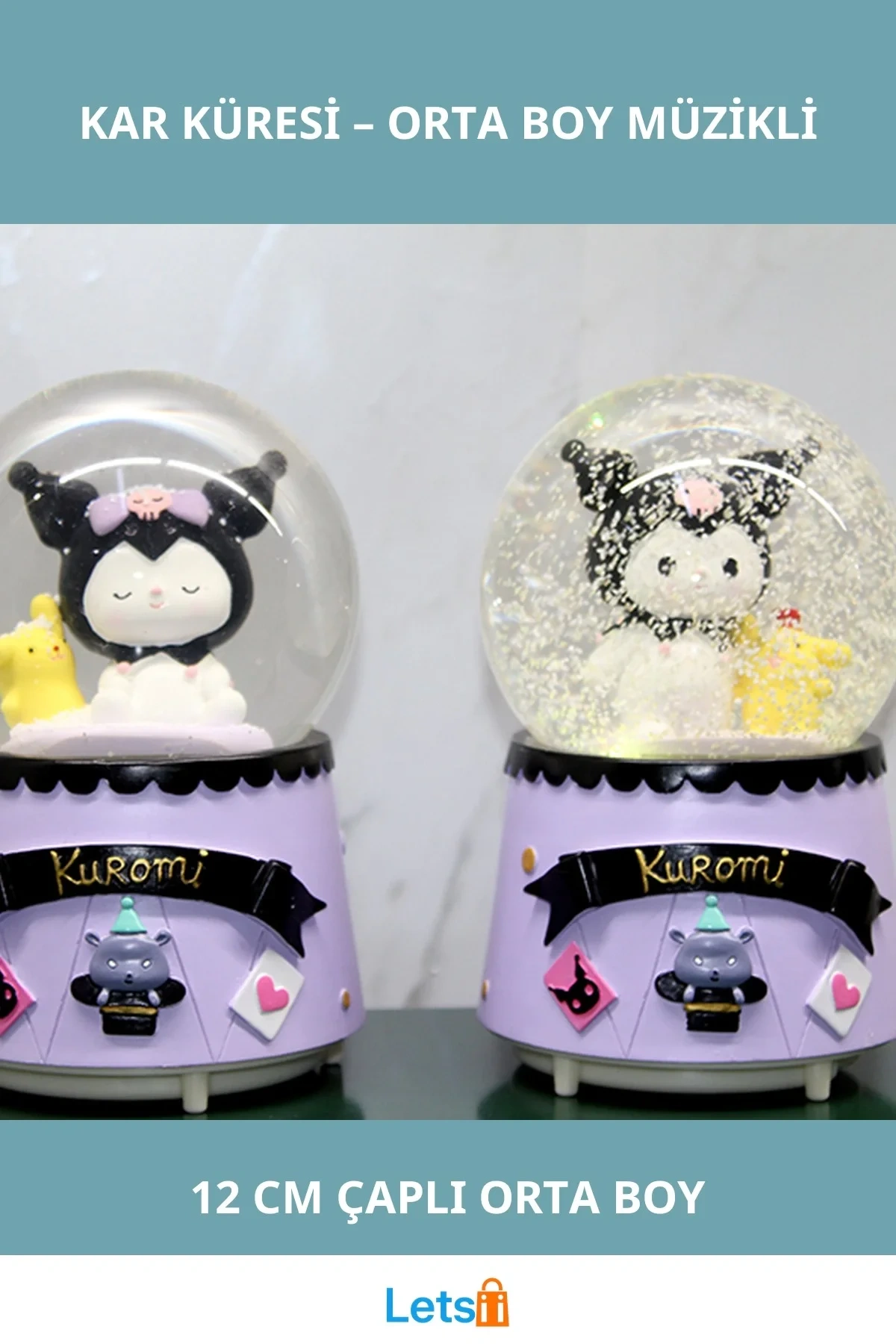 Kuromi Işıklı Müzikli Kar Küresi Orta Boy Dekoratif Ürün