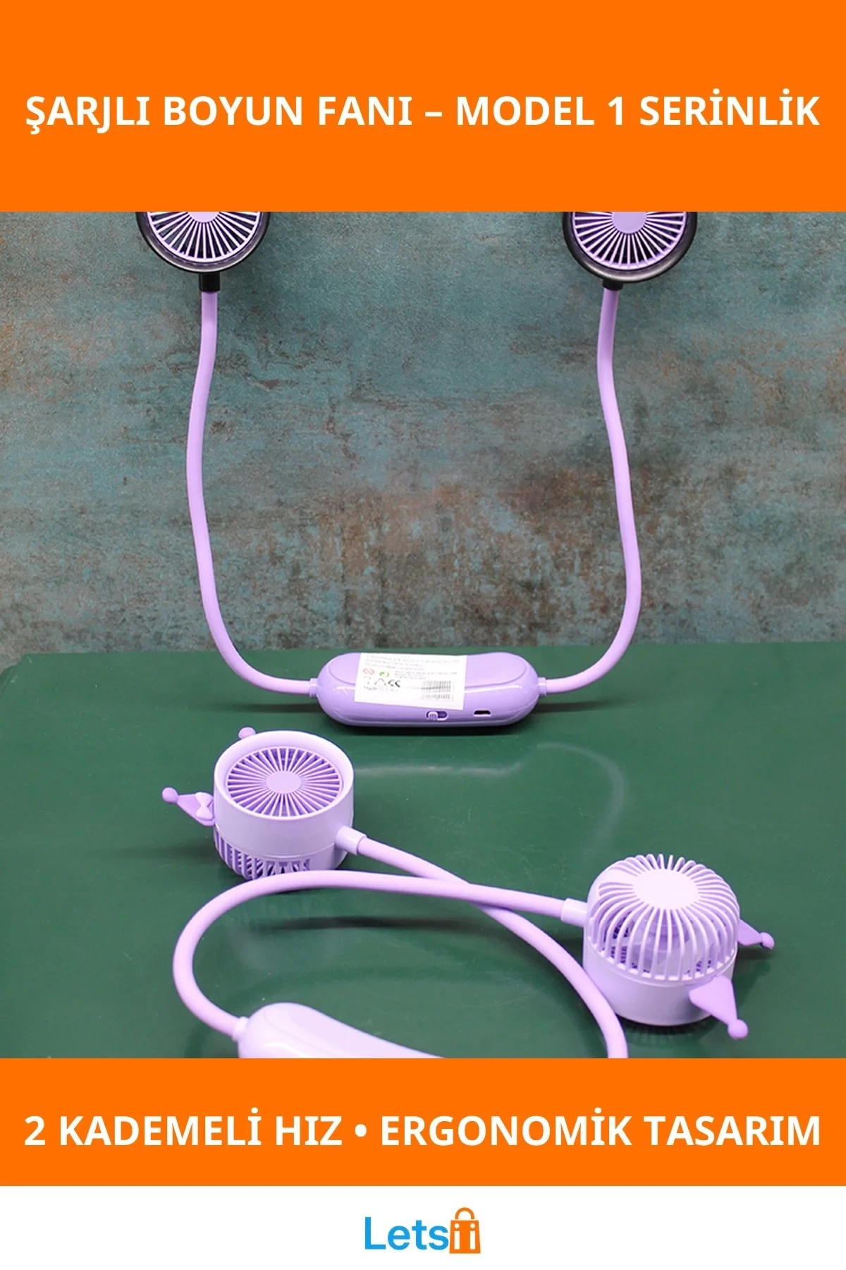 Kuromi Şarjlı Boyun Fanı Vantilatör 2 Kademeli Taşınabilir