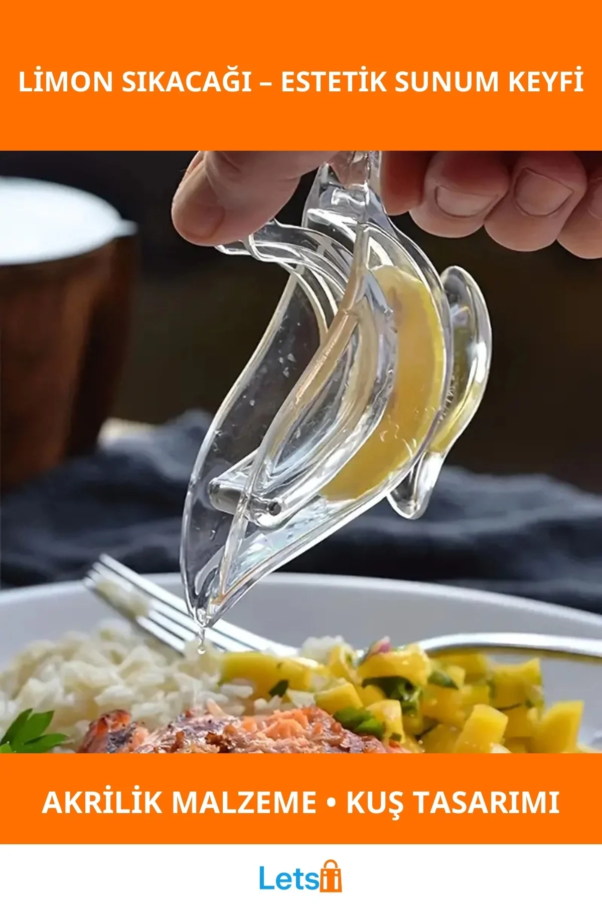 Kuş Şeklinde Akrilik Limon Sıkacağı Estetik Sunumluk