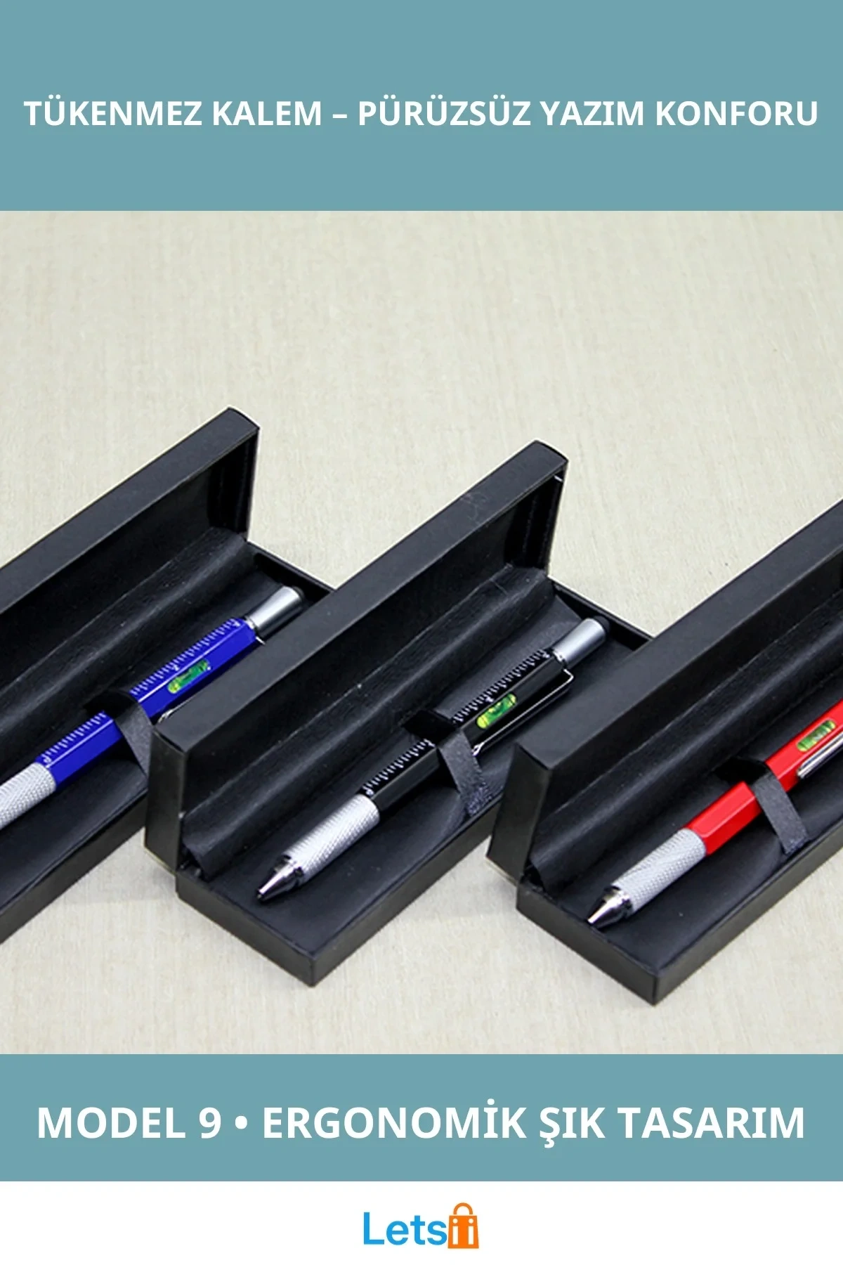 Kutulu Ergonomik Metal Tükenmez Kalem Şık Tasarım