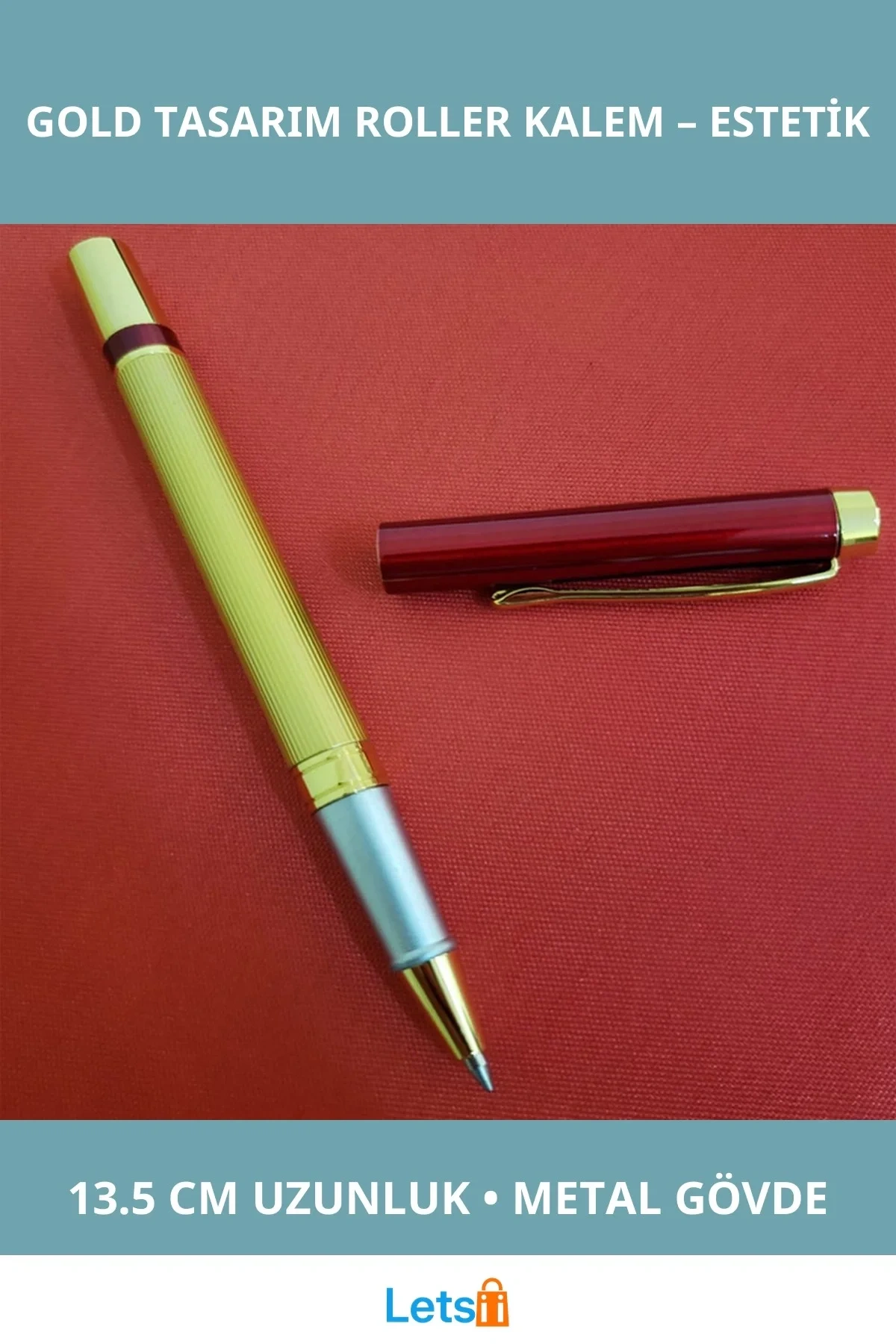 Kutulu Kırmızı Gold Tasarım Roller Kalem Estetik ve Şık Yazım Deneyimi