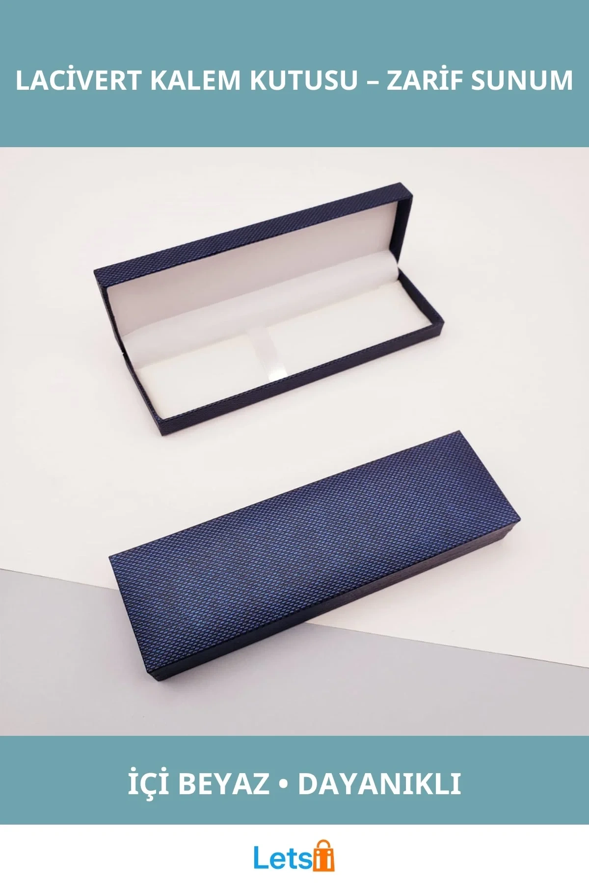 Lacivert Şık Hediyelik Kalem Kutusu 16 cm x 5 cm