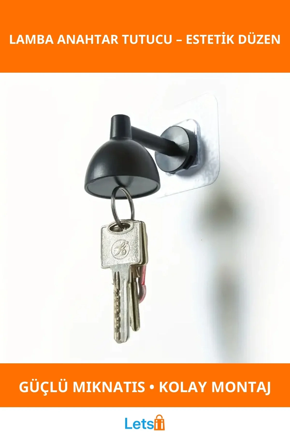 Lamba Şeklinde Mıknatıslı Anahtar Tutucu