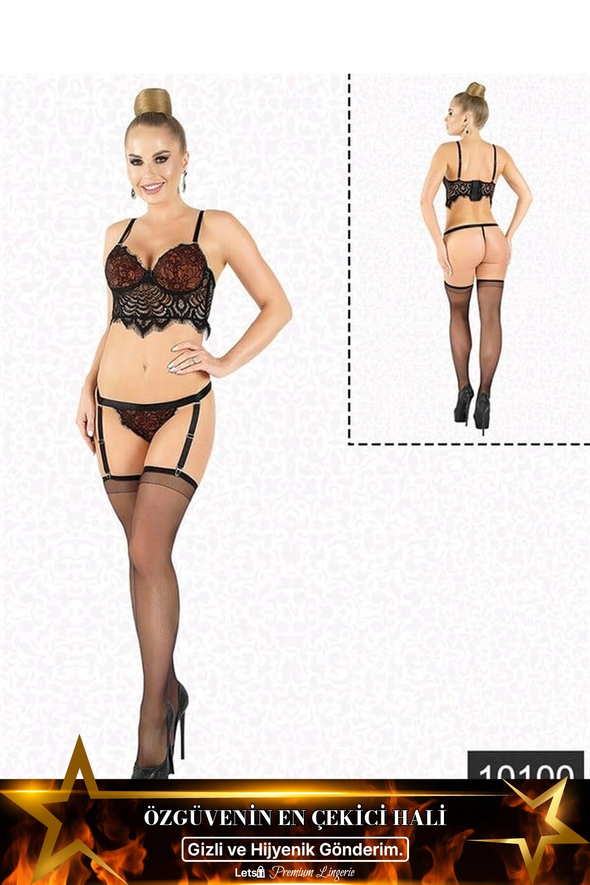 Lamine Dantel Jartiyer Fantezi Takımı Standart Renk