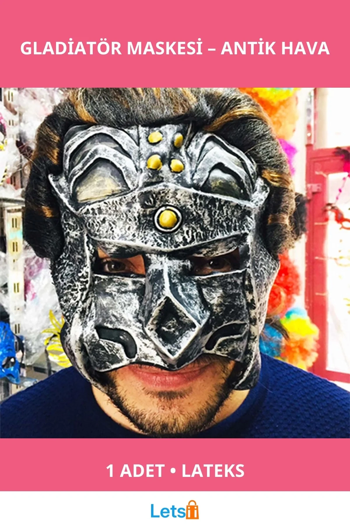 Lateks Gladiatör Maskesi Rahat Kullanım İçin Tek Parça