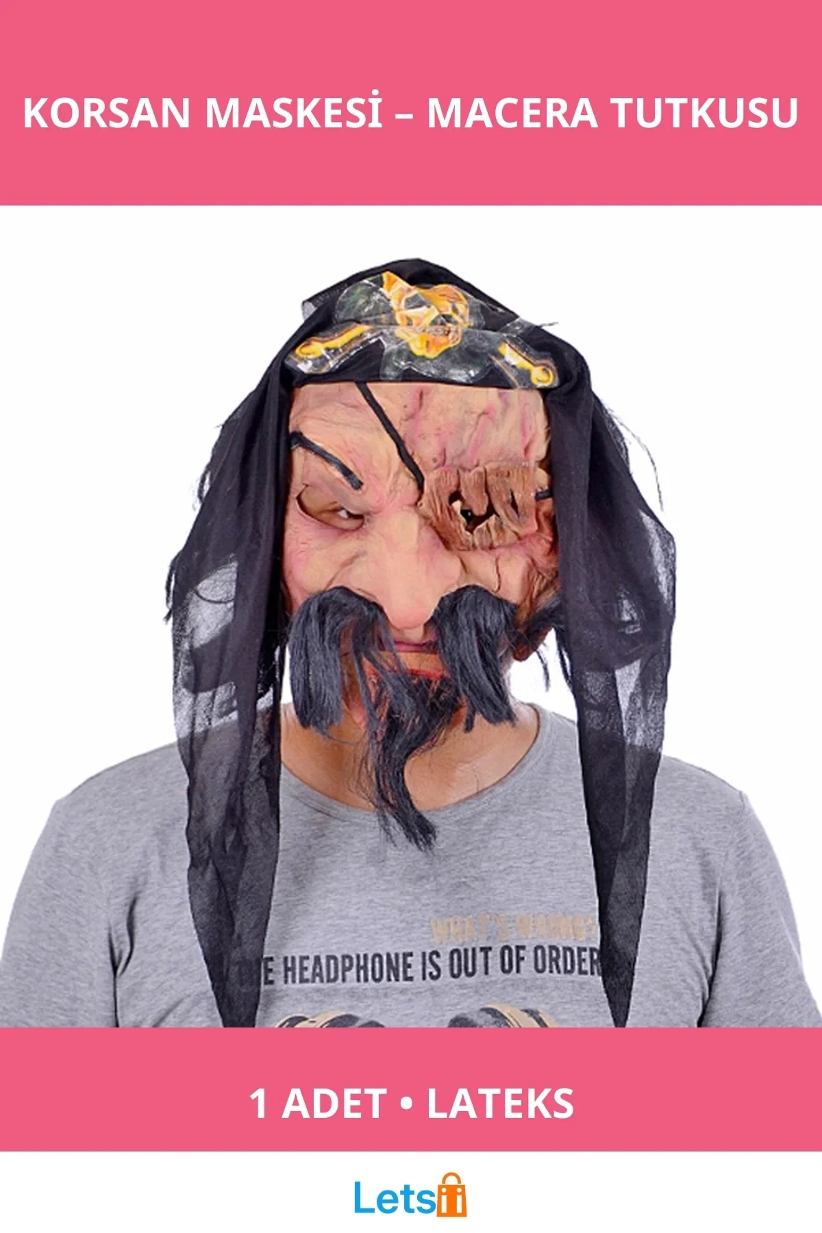 Lateks Korsan Maskesi 1 Adet