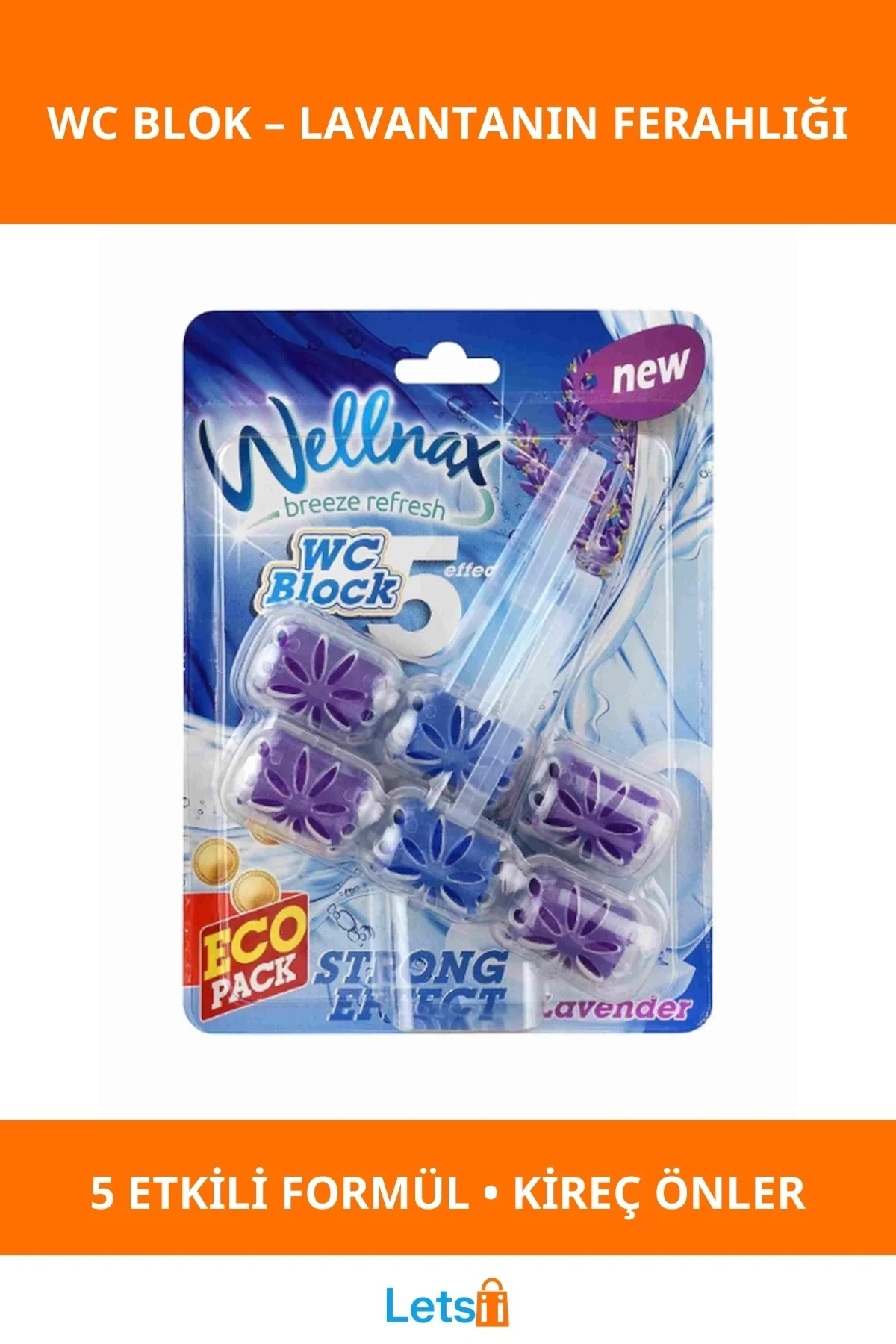 Lavanta Kokulu Hijyenik Klozet Bloku Uzun Süreli Temizlik