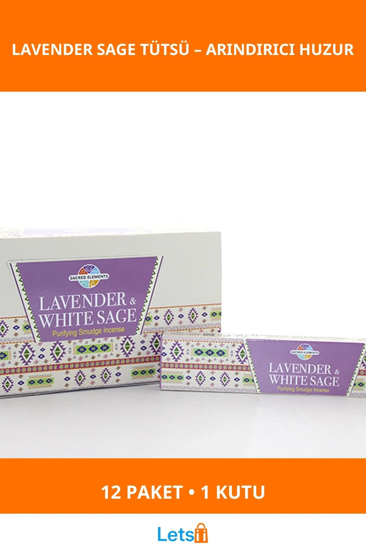 Lavender Beyaz Adaçayı Masala Aromalı Çubuk Tütsü 12 Paket