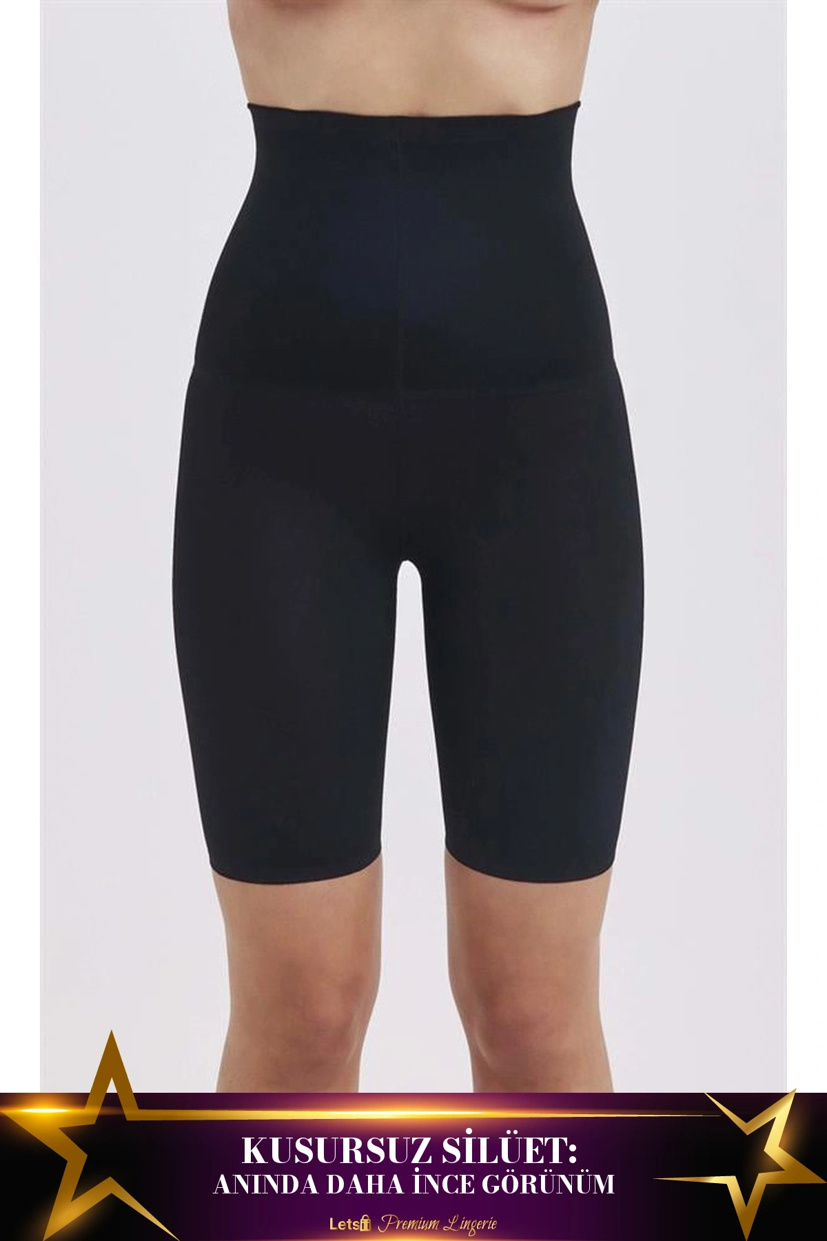 Lazer Kesim Göbek Toparlayıcı Korse Short Siyah Renk