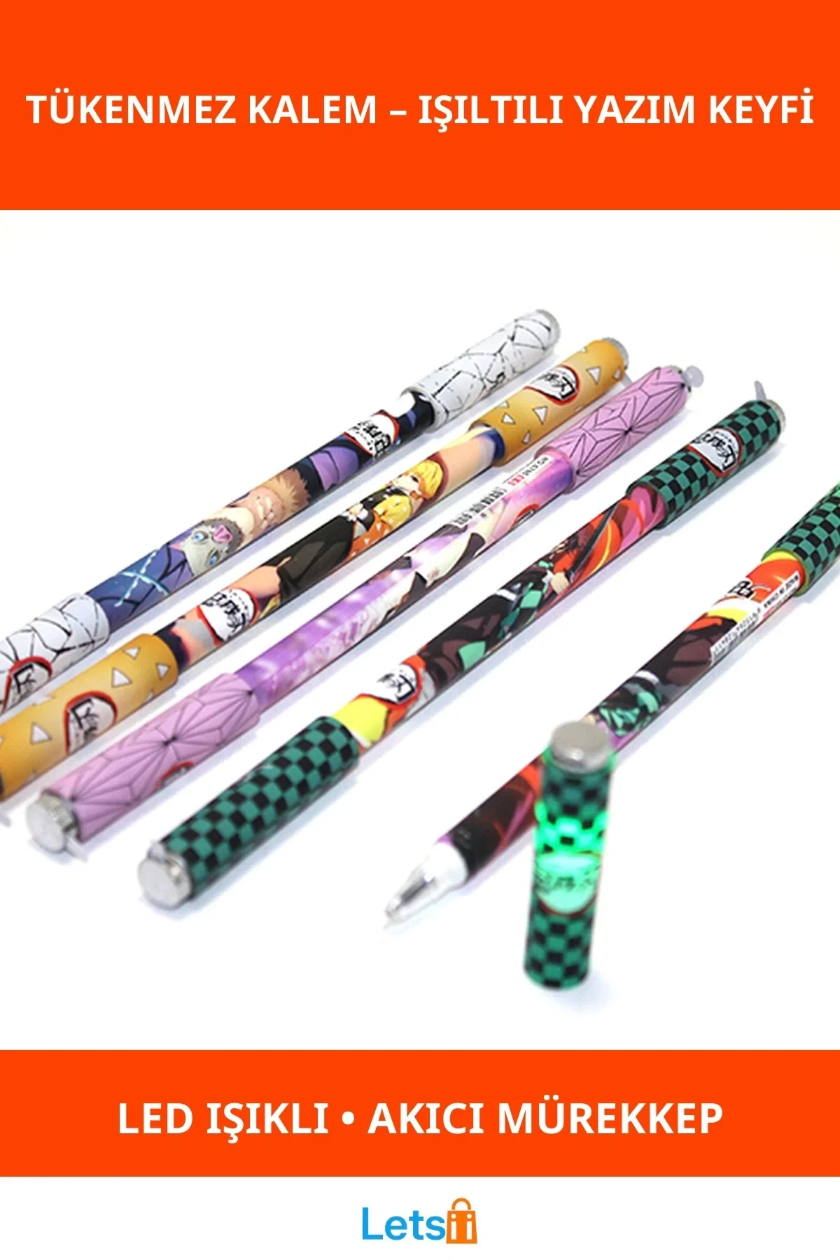 LED Işıklı Anime Figür Tükenmez Kalem