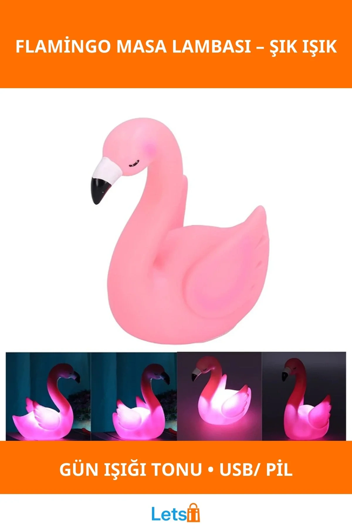 LED Işıklı Flamingo Masa Lambası Dekoratif Aydınlatma