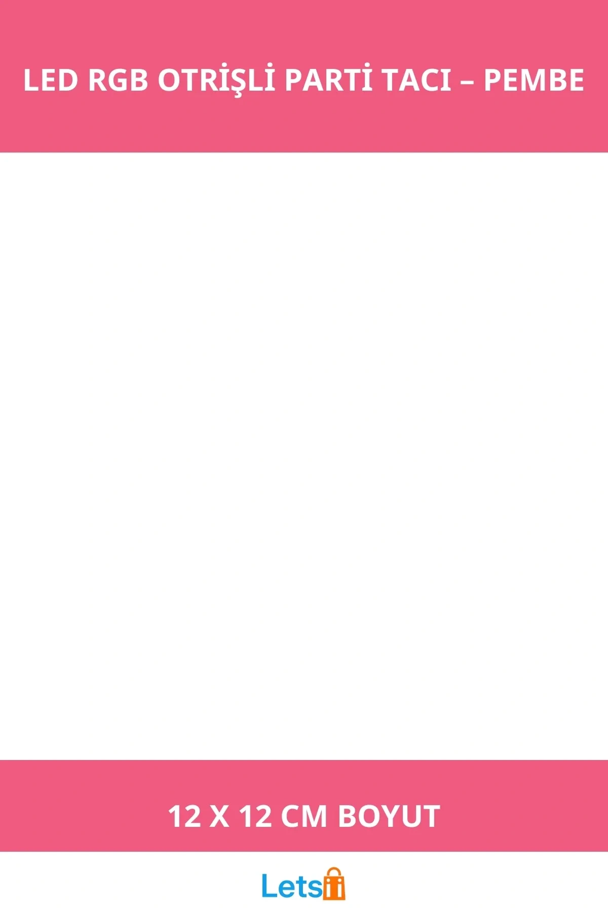 LED Işıklı RGB 3 Fonksiyonlu Otrişli Parti Tacı Pembe