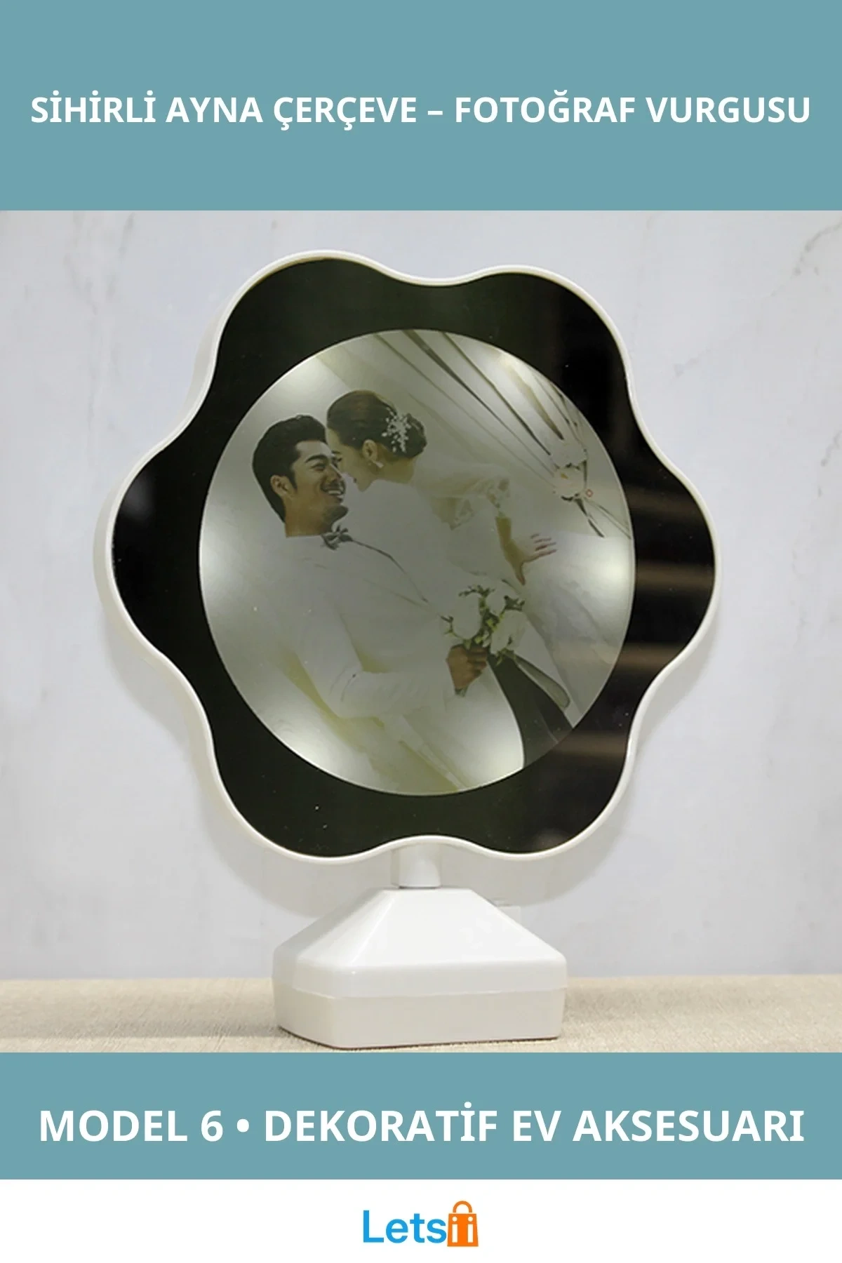 LED Işıklı Sihirli Ayna Çerçeve Modern Tasarım