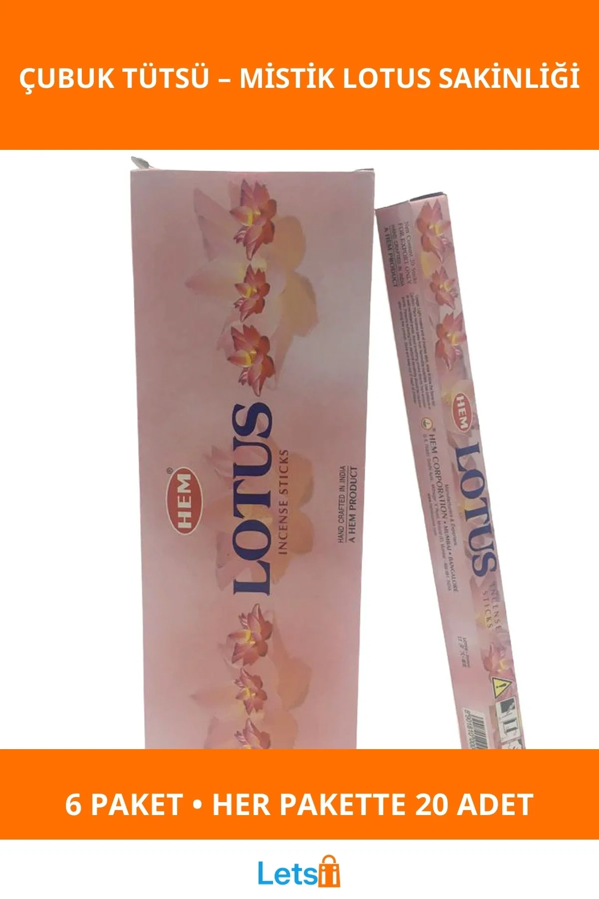 Lotus Aromalı Rahatlatıcı Tütsü 6 Paket 120 Çubuk
