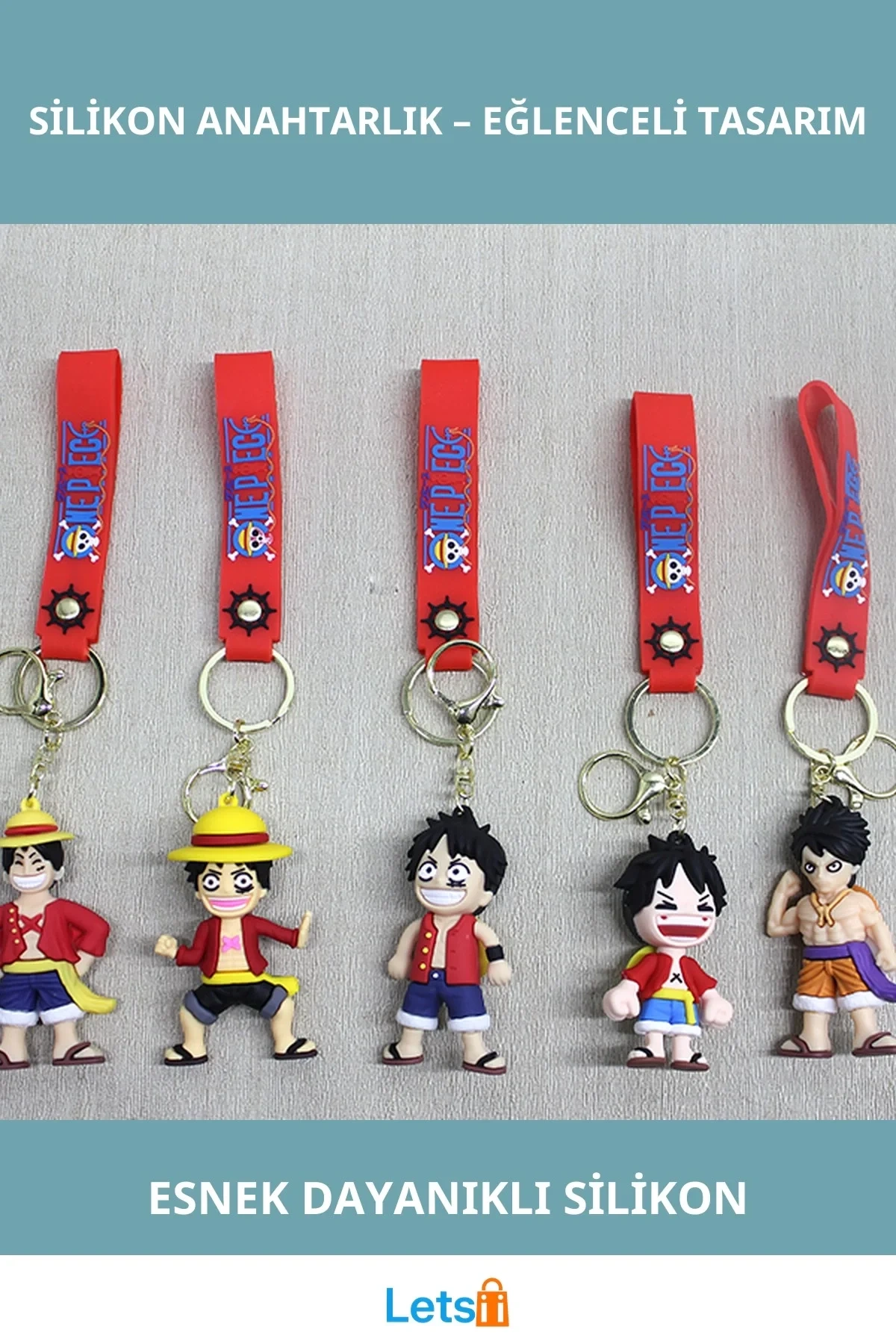 Luffy Silikon Anahtarlık Eğlenceli Anime Karakteri