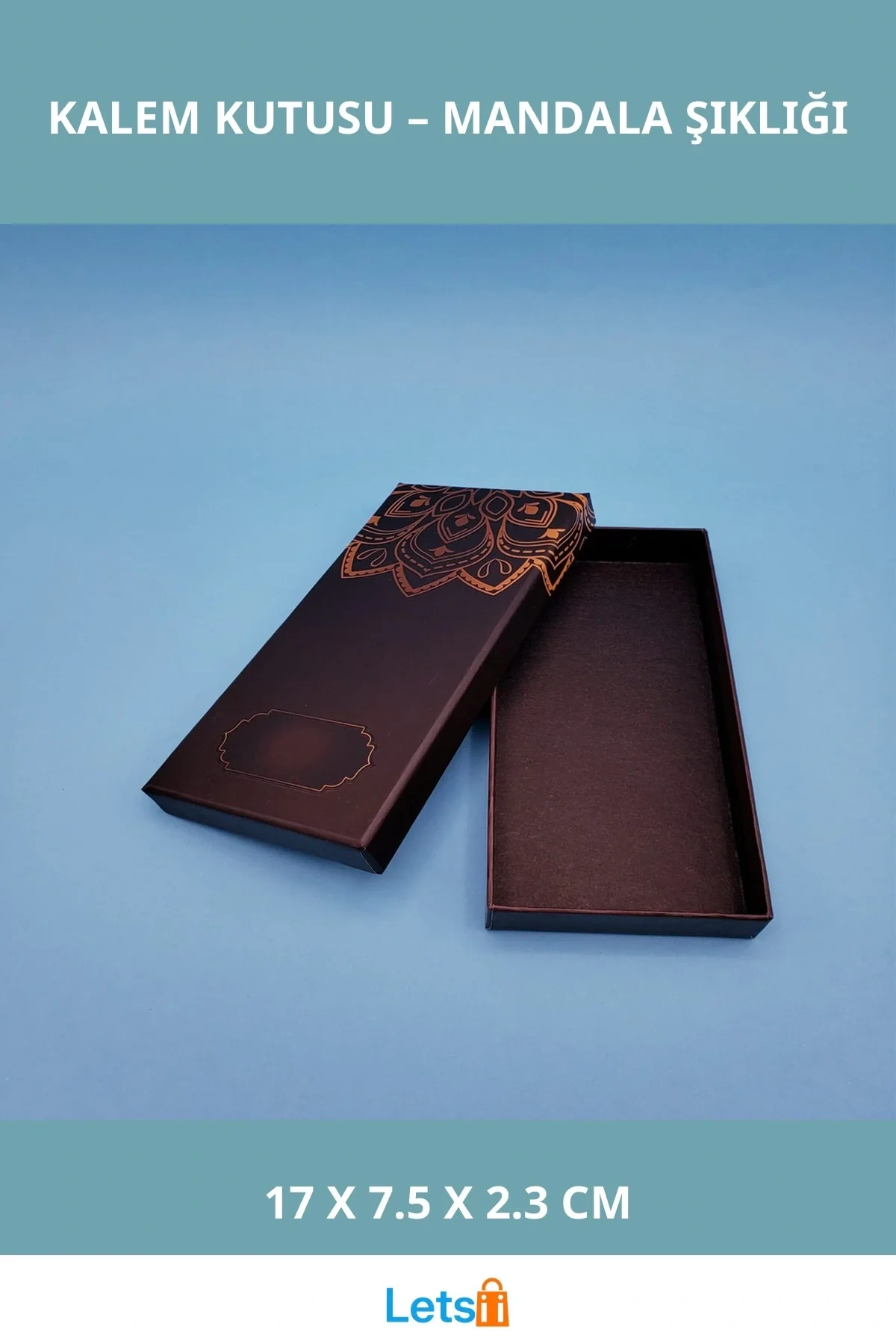 Mandala Tasarımlı Şık Kalem Kutusu 17 cm x 7.5 cm x 2.3 cm