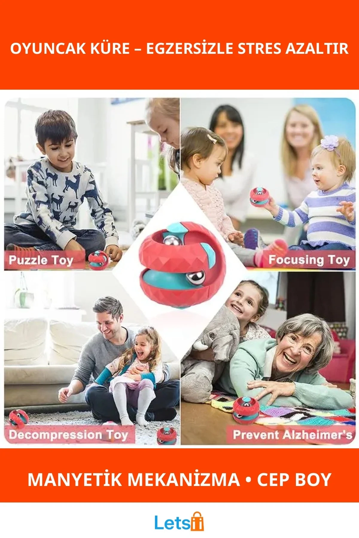 Manyetik Gyroscopic Oyuncak Küre Beyin Geliştirici Stres Topu