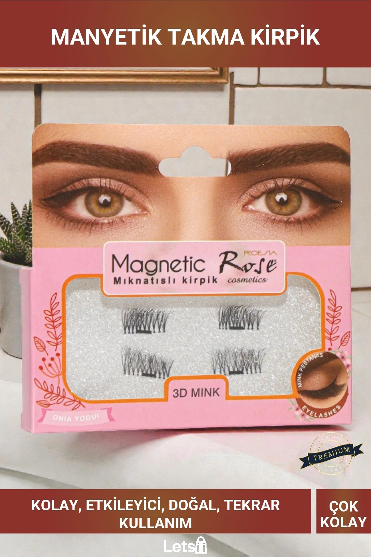 Manyetik Kolay Takılabilir Doğal Görünümlü Takma Kirpik