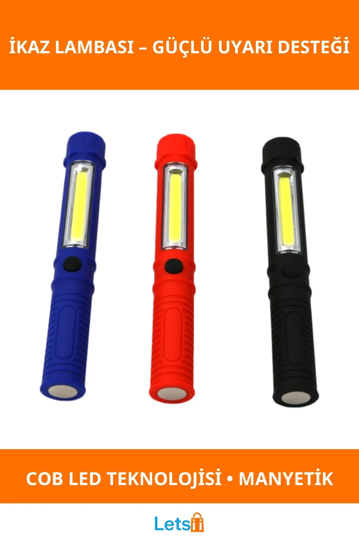 Manyetik Tabanlı Kalem Tipi El Feneri COB LED Aydınlatma