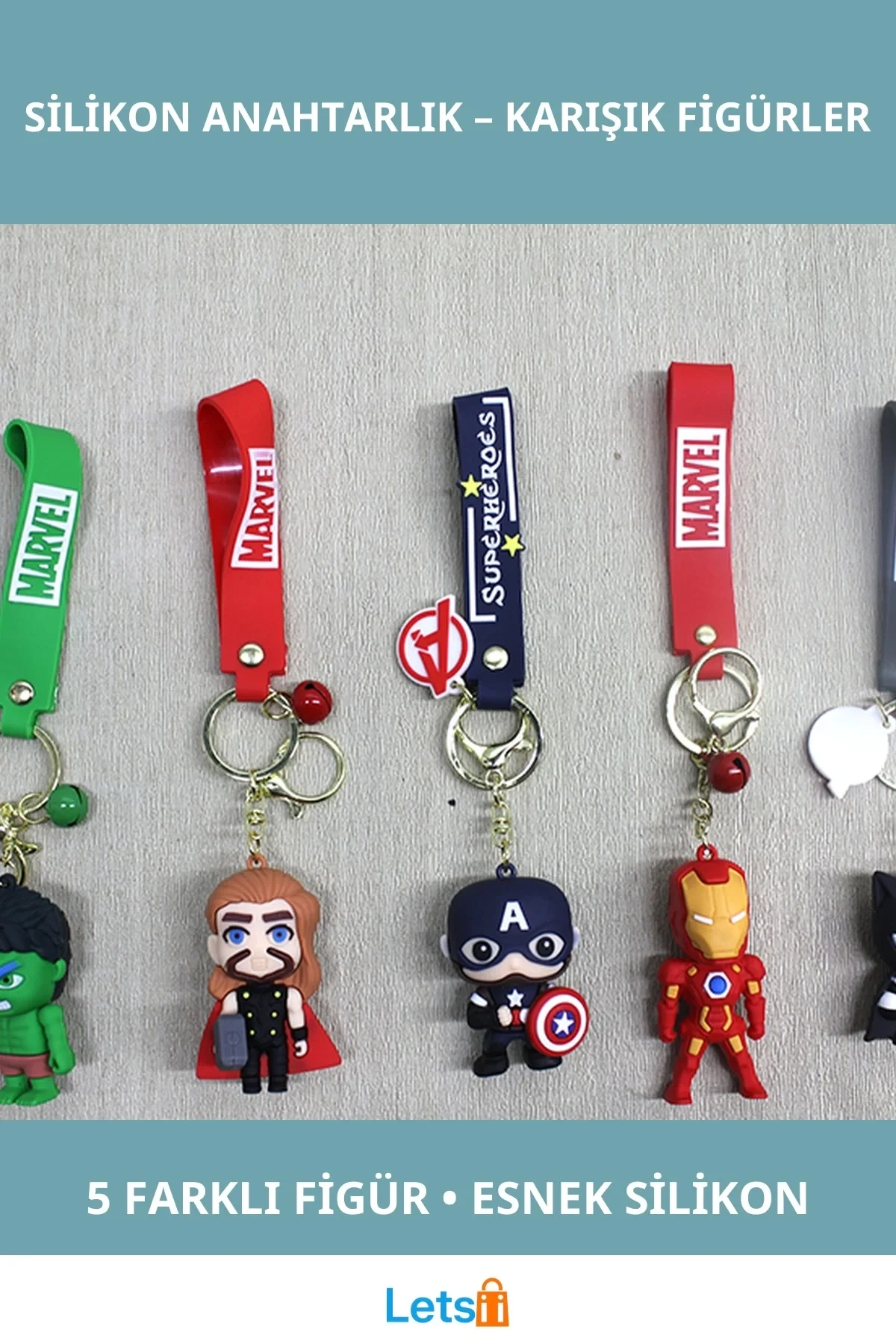 Marvel Karışık Karakter Silikon Anahtarlık 1 Adet