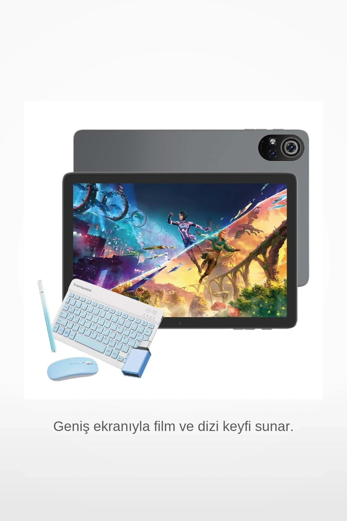 Mavi 10.1 İnç IPS 6GB RAM 128GB ROM 8 Çekirdekli Wi Fi Bluetooth 5.0 Tam Set Tablet Bilgisayar