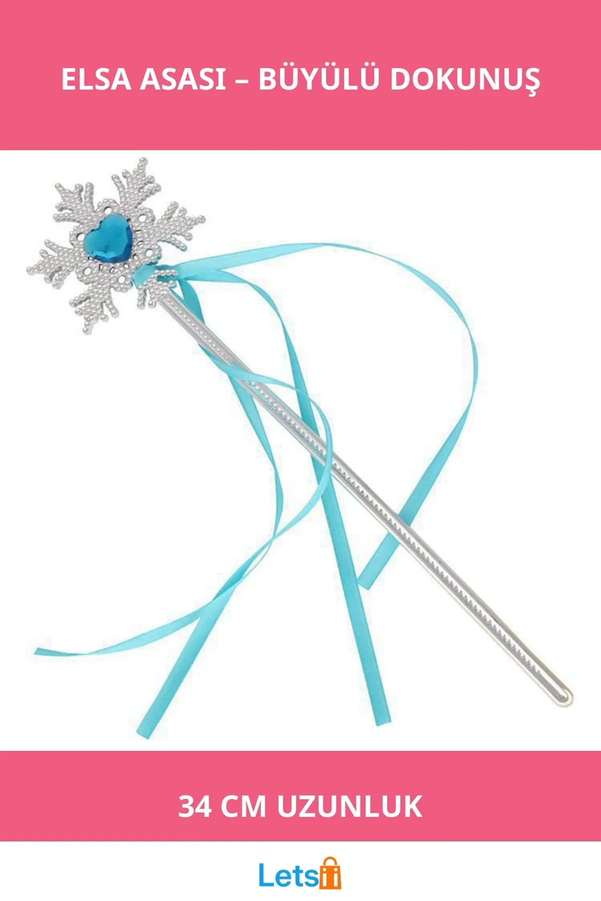 Mavi Kar Taneli Elsa 34 cm Büyüleyici Parti Asası