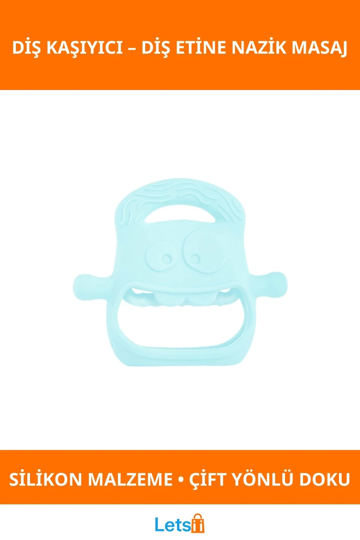 Mavi Silikon Diş Kaşıyıcı Bebekler İçin Ergonomik ve Güvenli