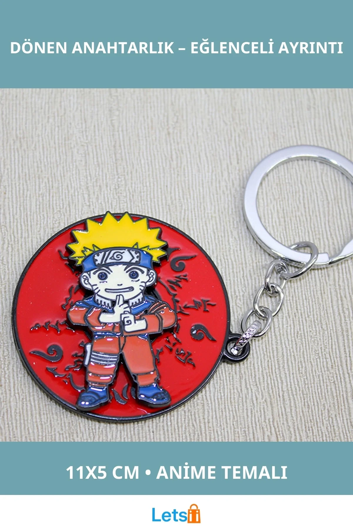 Metal Dönen Naruto Anahtarlık Koleksiyonu 11x5 cm