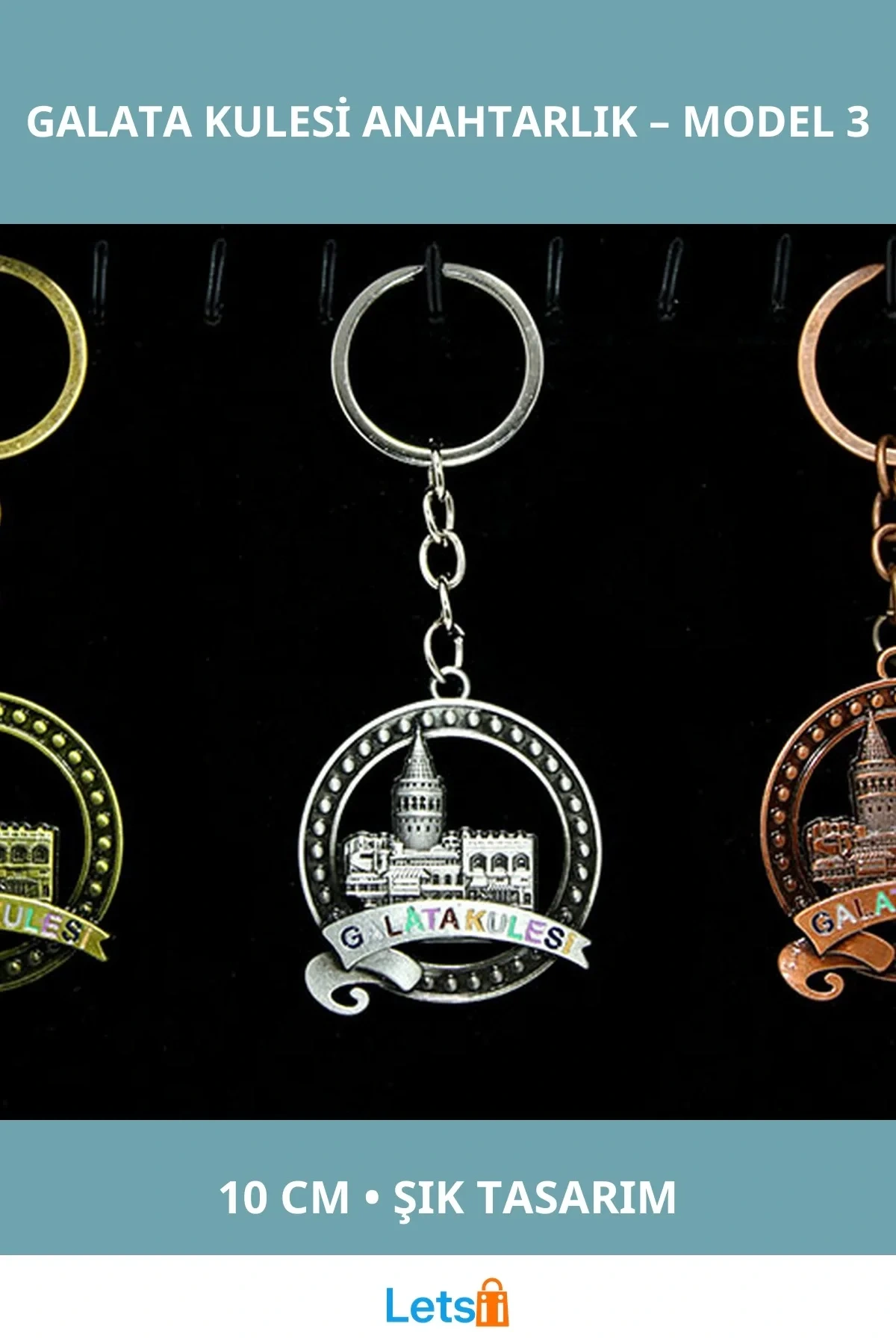 Metal Galata Kulesi Anahtarlık 10 cm Şık Aksesuar