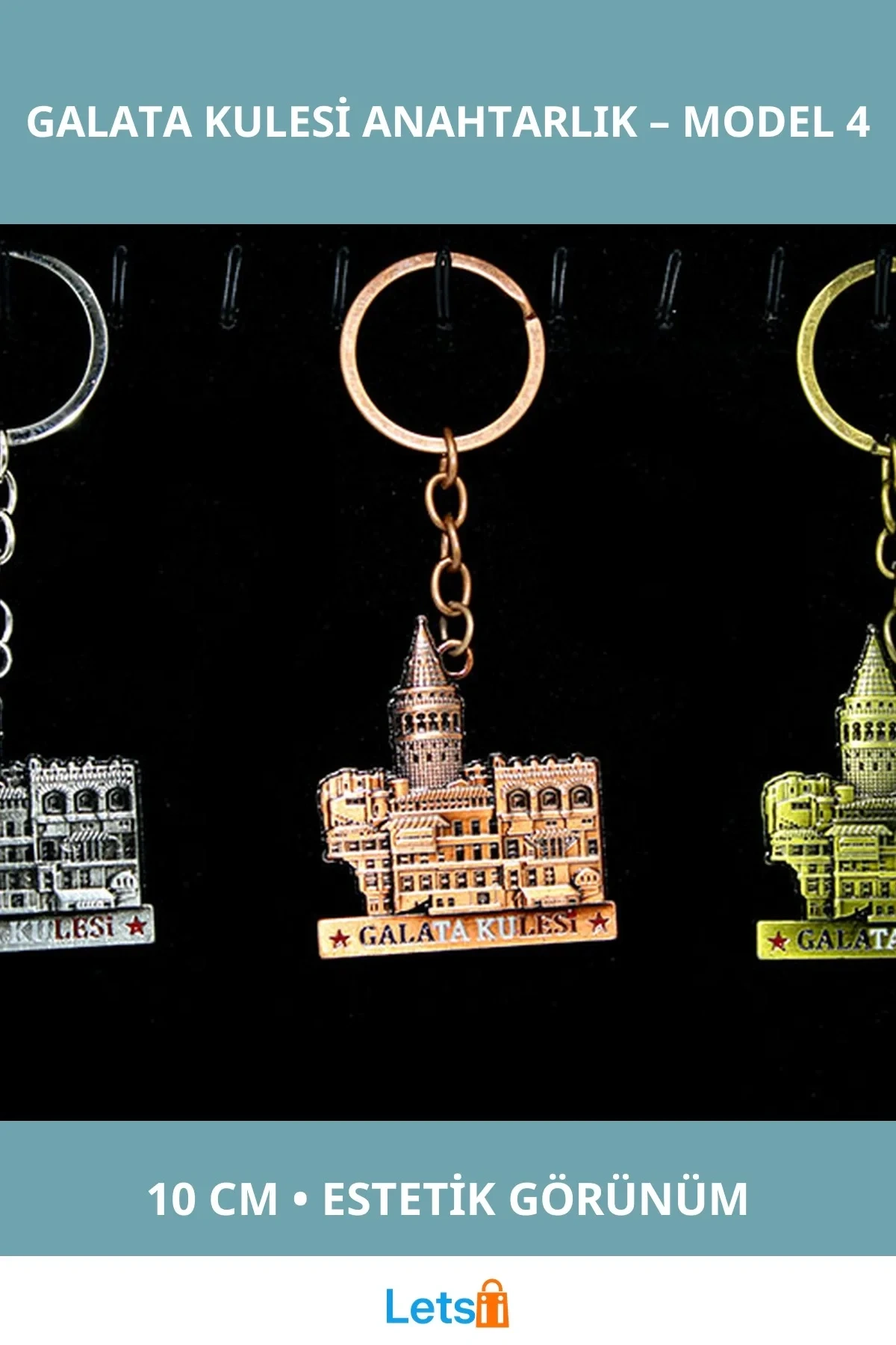 Metal Galata Kulesi Anahtarlık 10 cm Şık Aksesuar