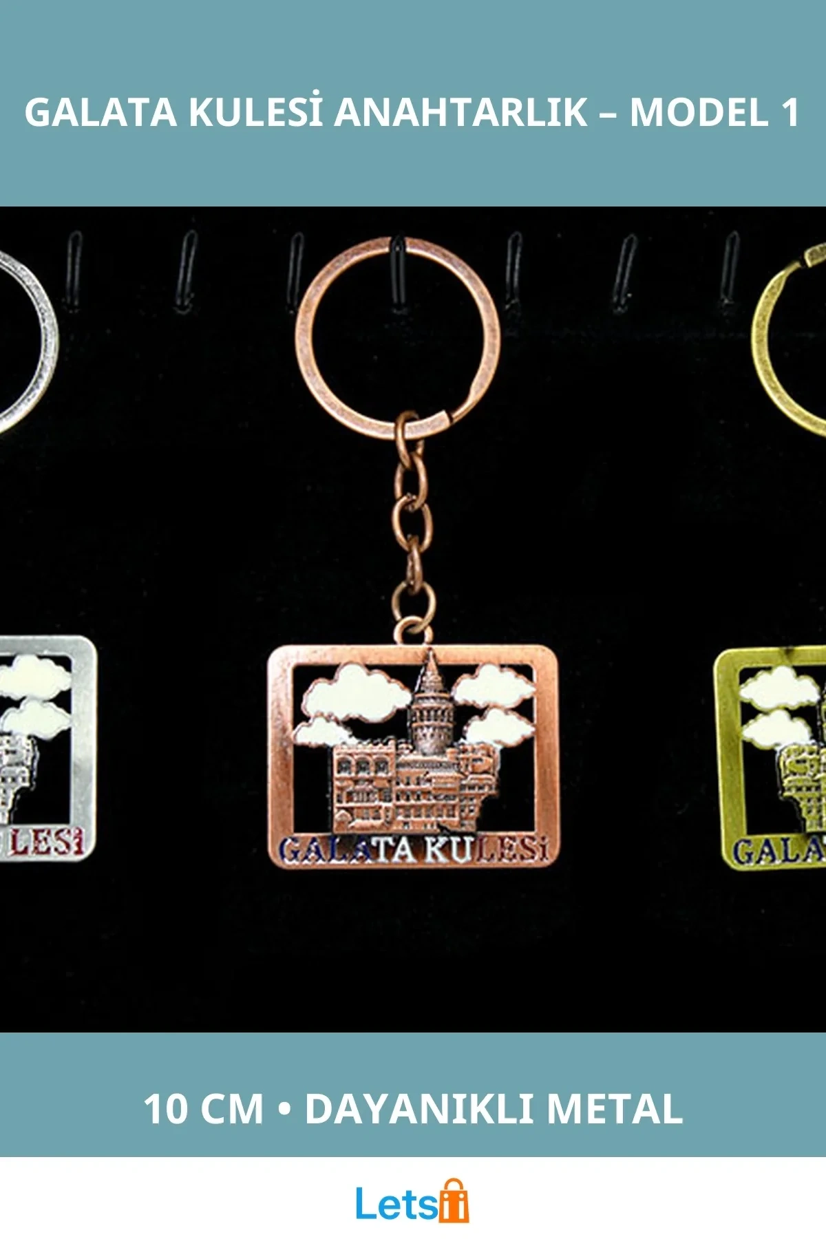 Metal Galata Kulesi Anahtarlık 10 cm Şık ve Zarif Aksesuar