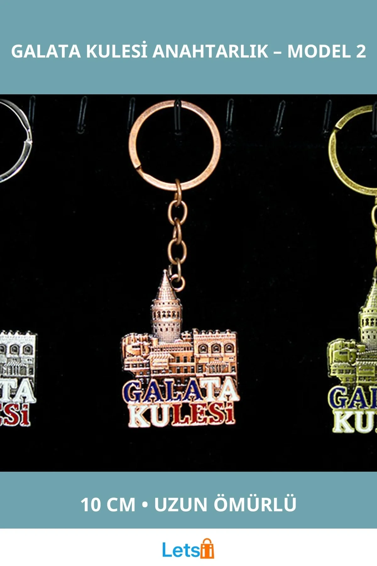 Metal Galata Kulesi Şık Anahtarlık 10 cm