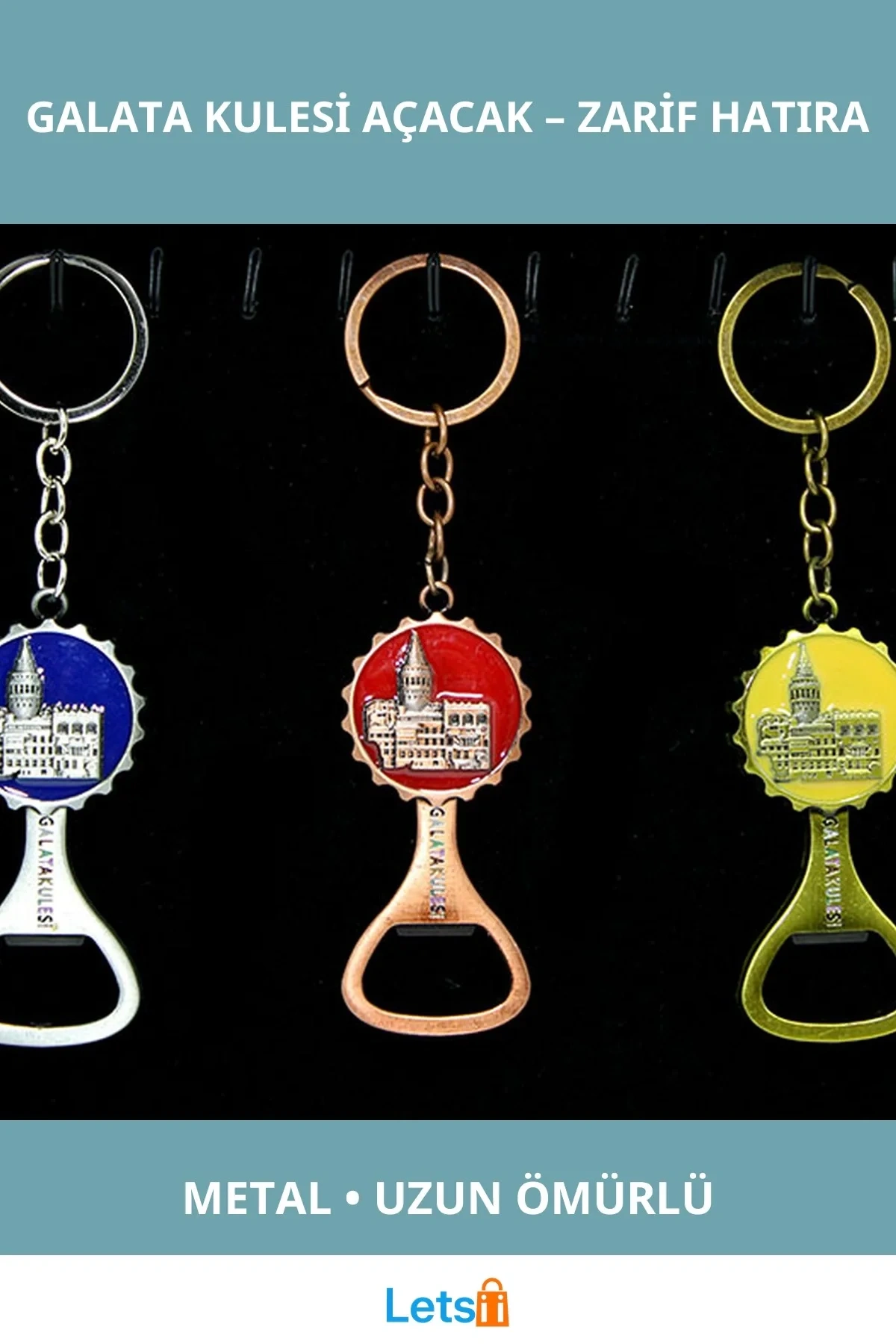 Metal Galata Kulesi Şık Anahtarlık ve Fonksiyonel Açacak