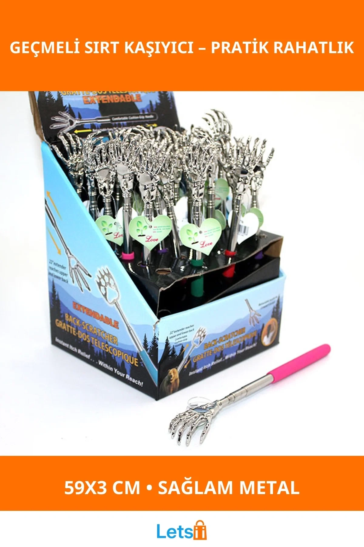 Metal Geçmeli Sırt Kaşıyıcı 59x3 cm Dayanıklı Rahatlatıcı