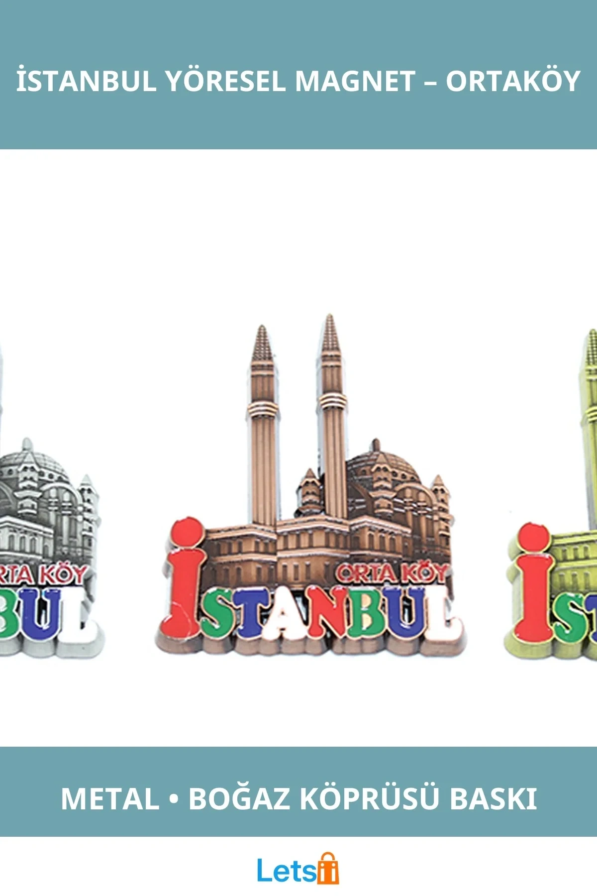 Metal İstanbul Temalı Yöresel Magnet Ortaköy Tasarımlı