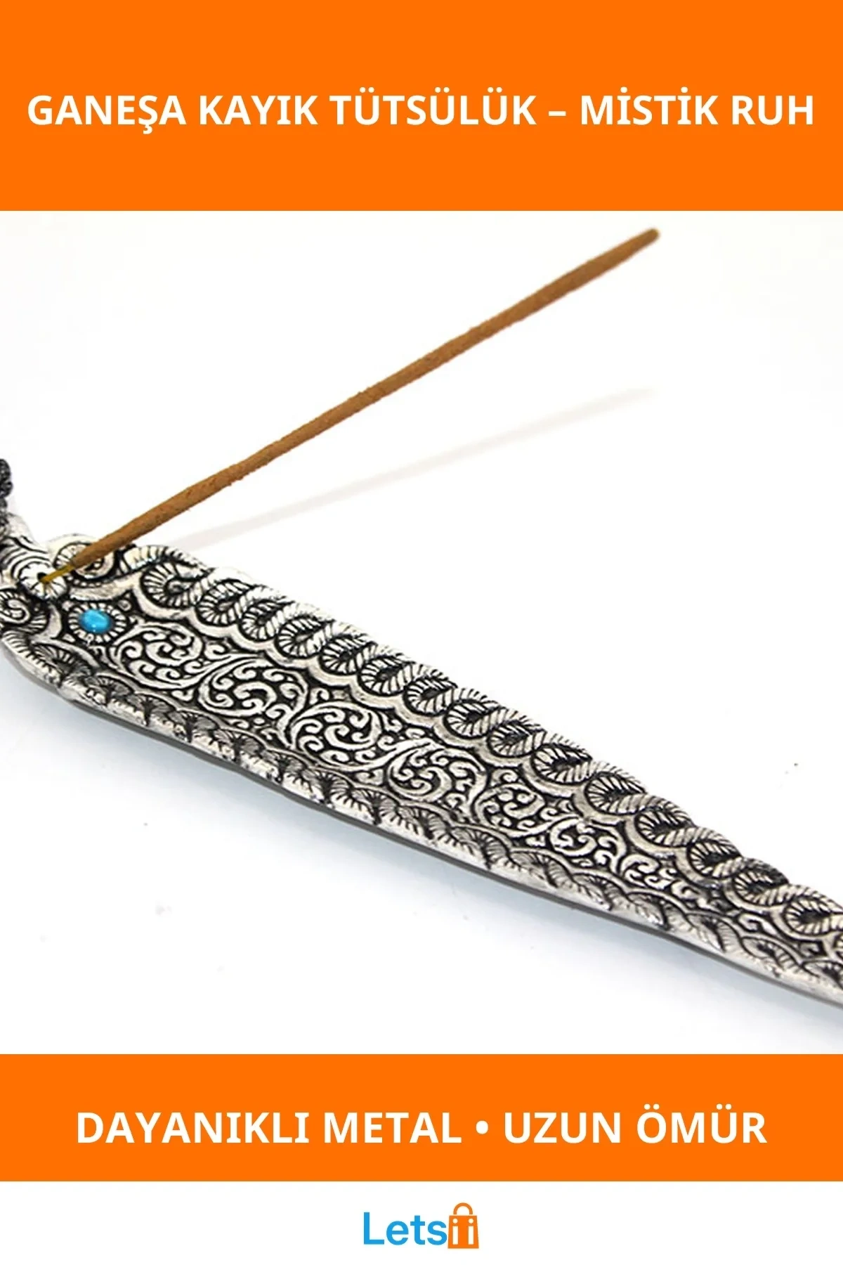 Metal Kayık Ganeşa Tütsülük Mistik Tasarım Rahatlama Aksesuarı